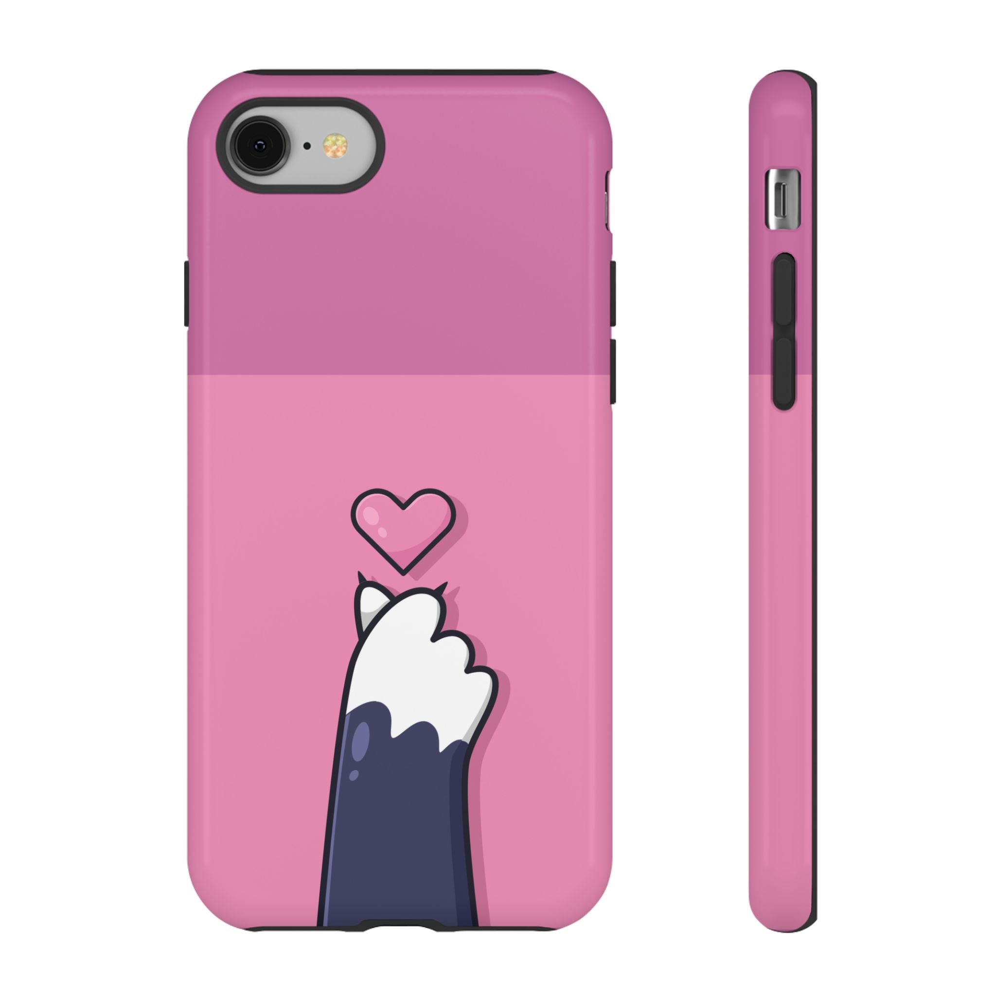 Cute Cat Paw Phone Case, Playful Pet Lover Gift, Animal Print Phone Cover, Heart Design Case, Fun Feminine Case, Kawaii Style