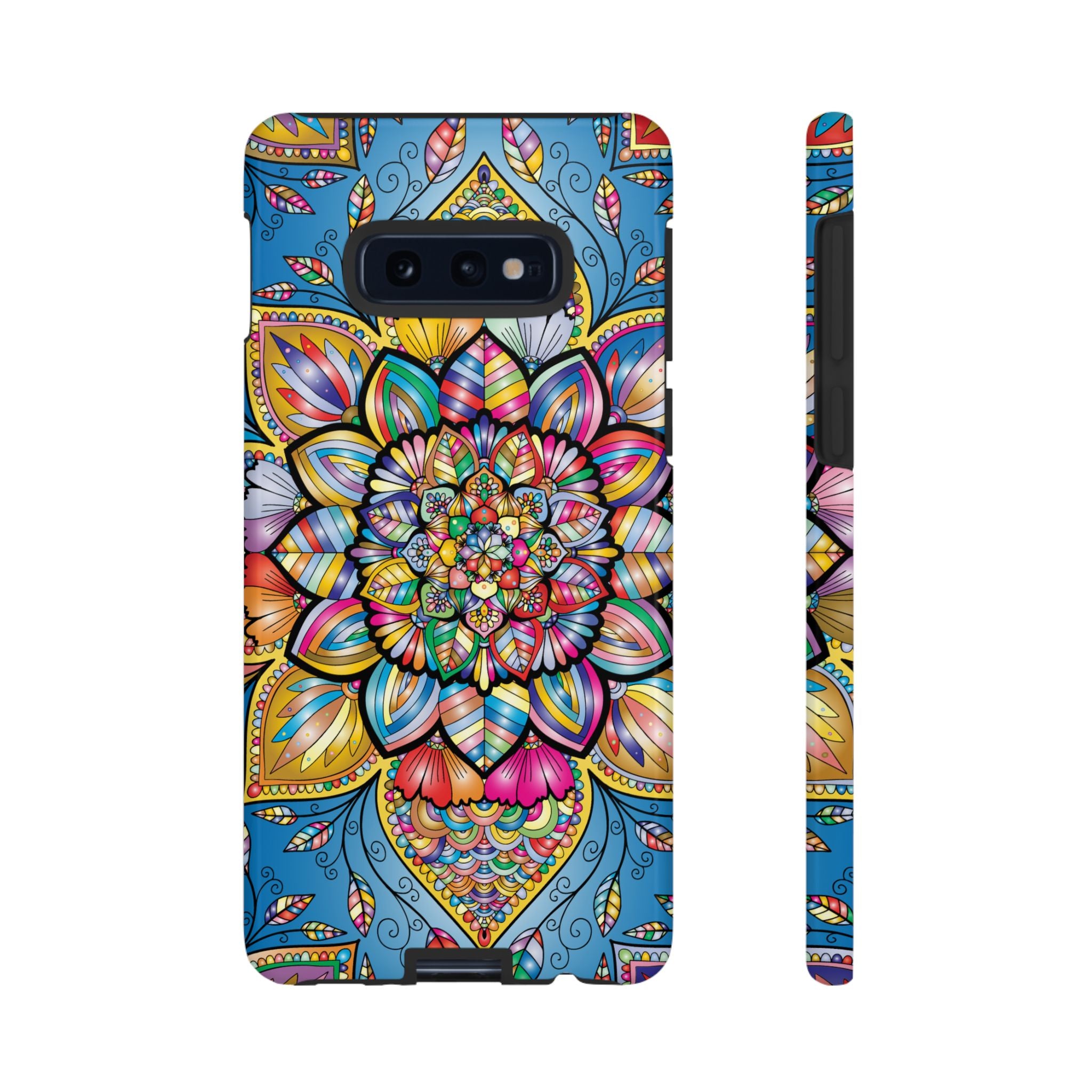Vibrant Floral Phone Case, Tough Phone Cover, Colorful Mobile Accessory, Artistic Gift, Mandala Design, Everyday Use