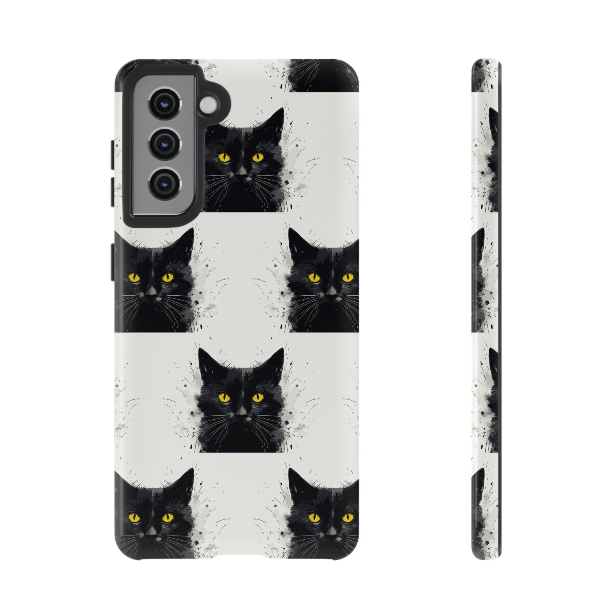 Black Cat Phone Case, Tough Cases, Cat Lover Gift, Unique Design, Halloween, Animal Accessories, Custom Phone Cover