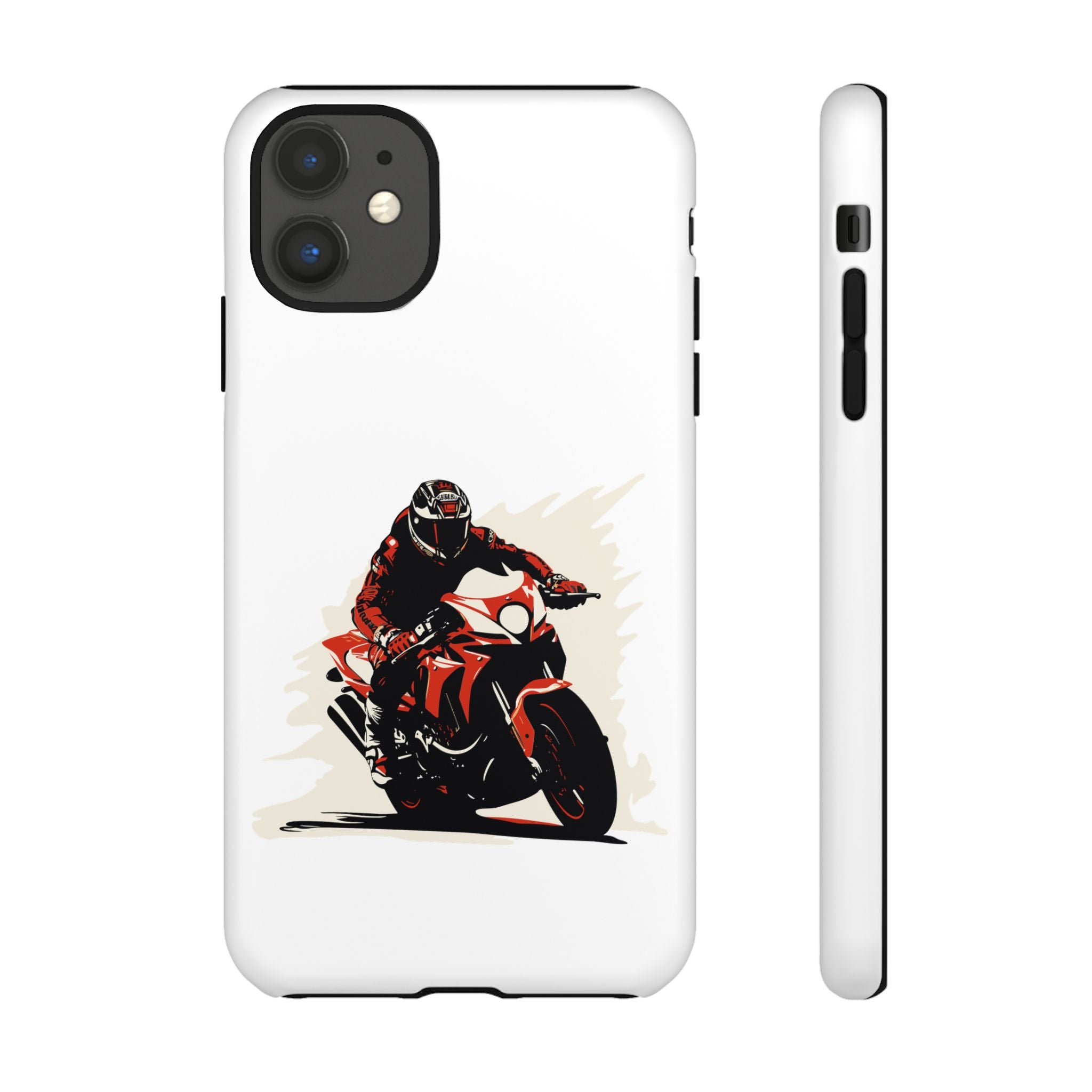 Motorcycle Phone Case, Tough Cases for Riders, Biker Accessory, Gifts for Motorcyclists, Red Bike Design