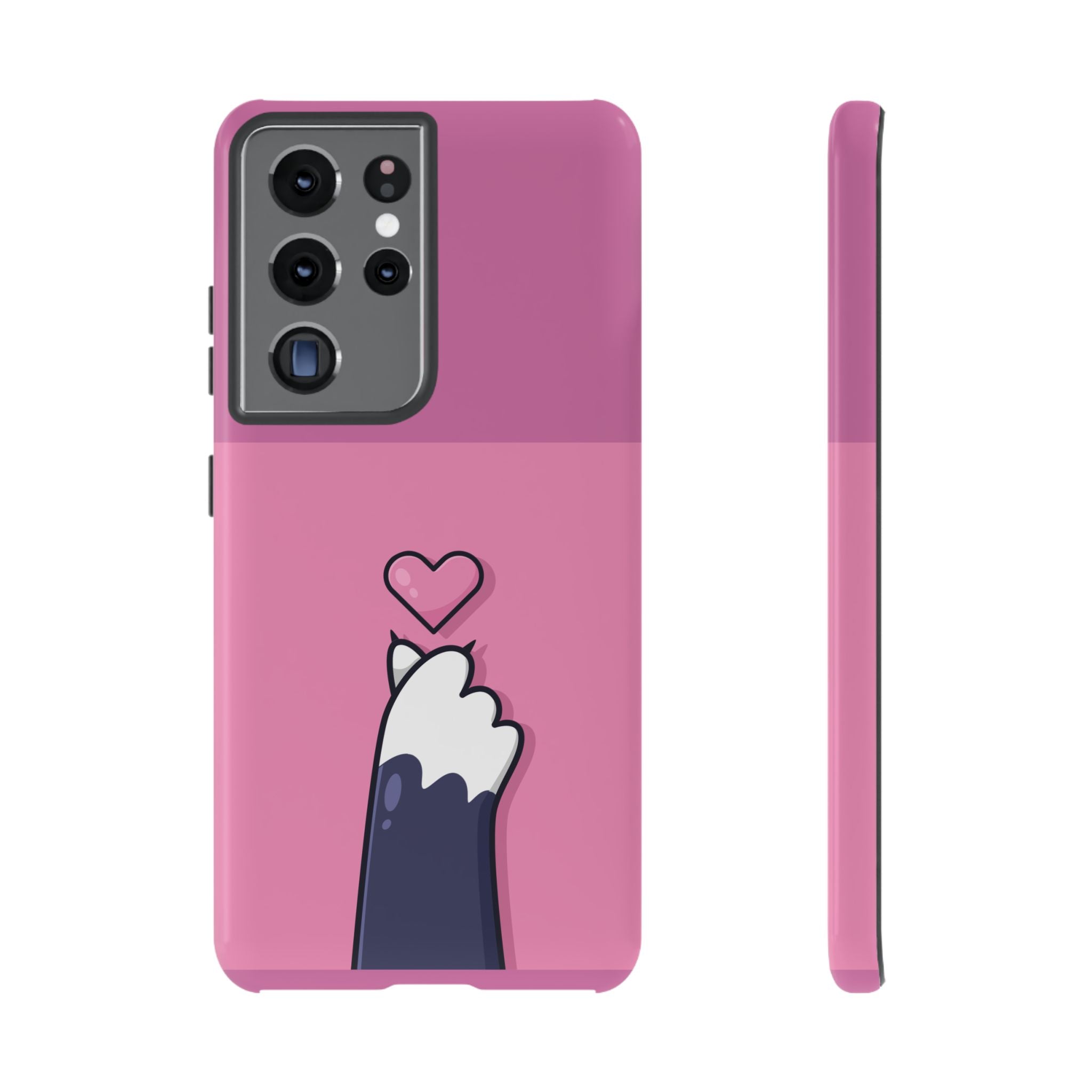 Cute Cat Paw Phone Case, Playful Pet Lover Gift, Animal Print Phone Cover, Heart Design Case, Fun Feminine Case, Kawaii Style