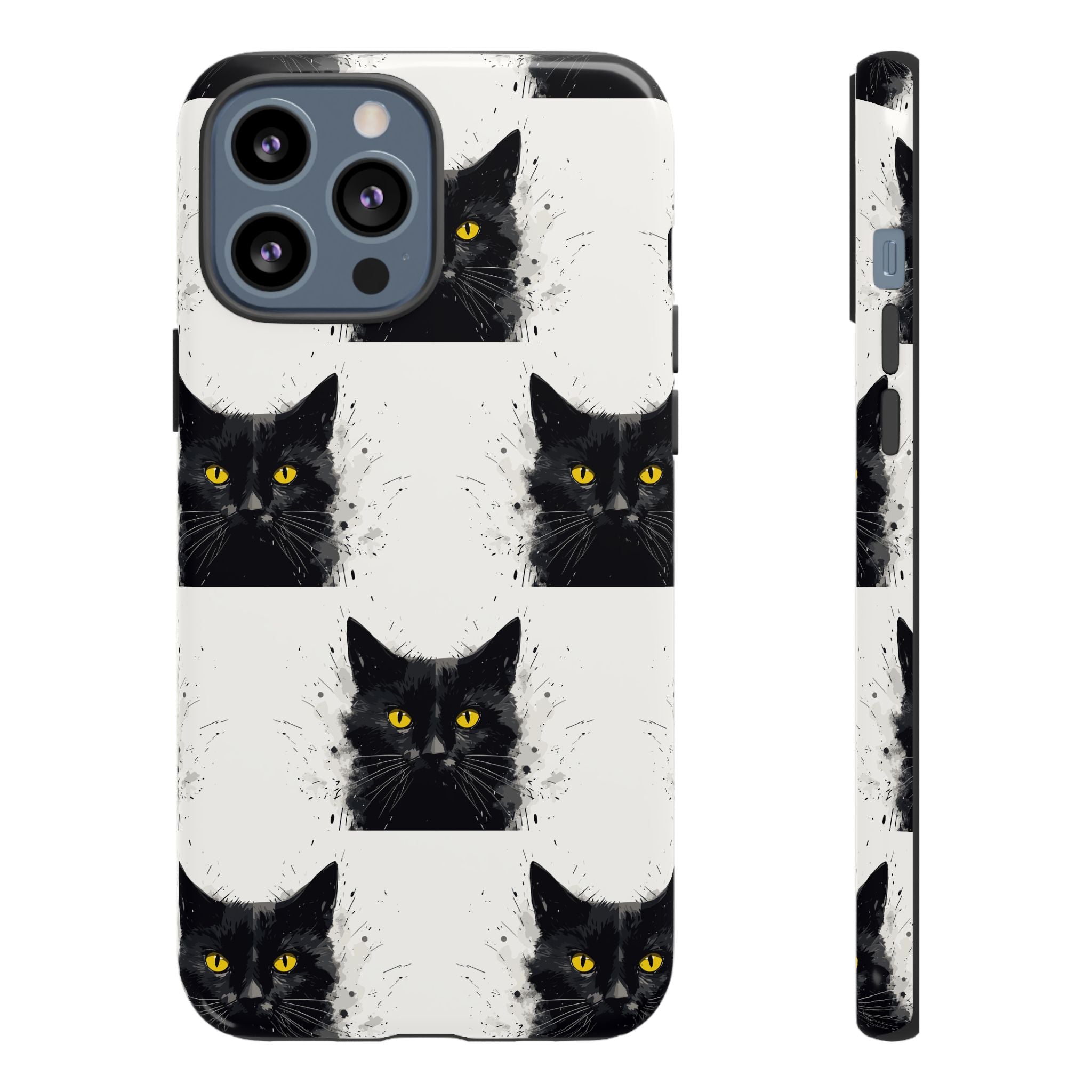 Black Cat Phone Case, Tough Cases, Cat Lover Gift, Unique Design, Halloween, Animal Accessories, Custom Phone Cover