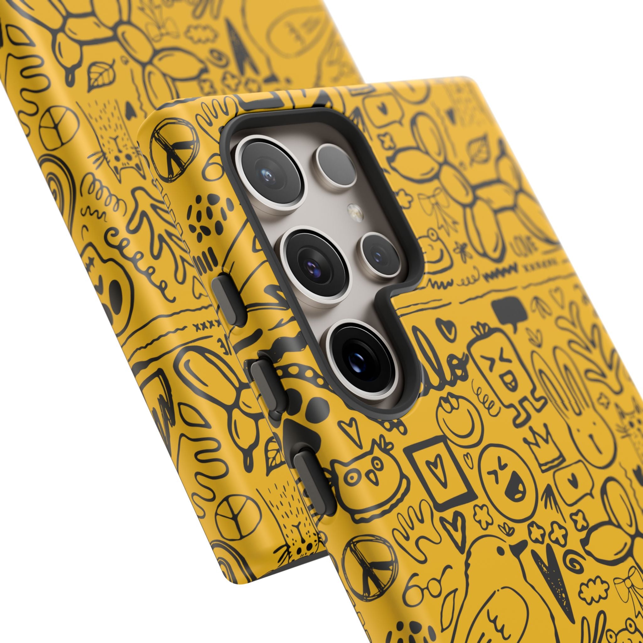 Vibrant Phone Case, Cute Yellow Floral iPhone Cover, Stylish Tough Case, Fun Phone Accessory, Perfect Gift for Teens