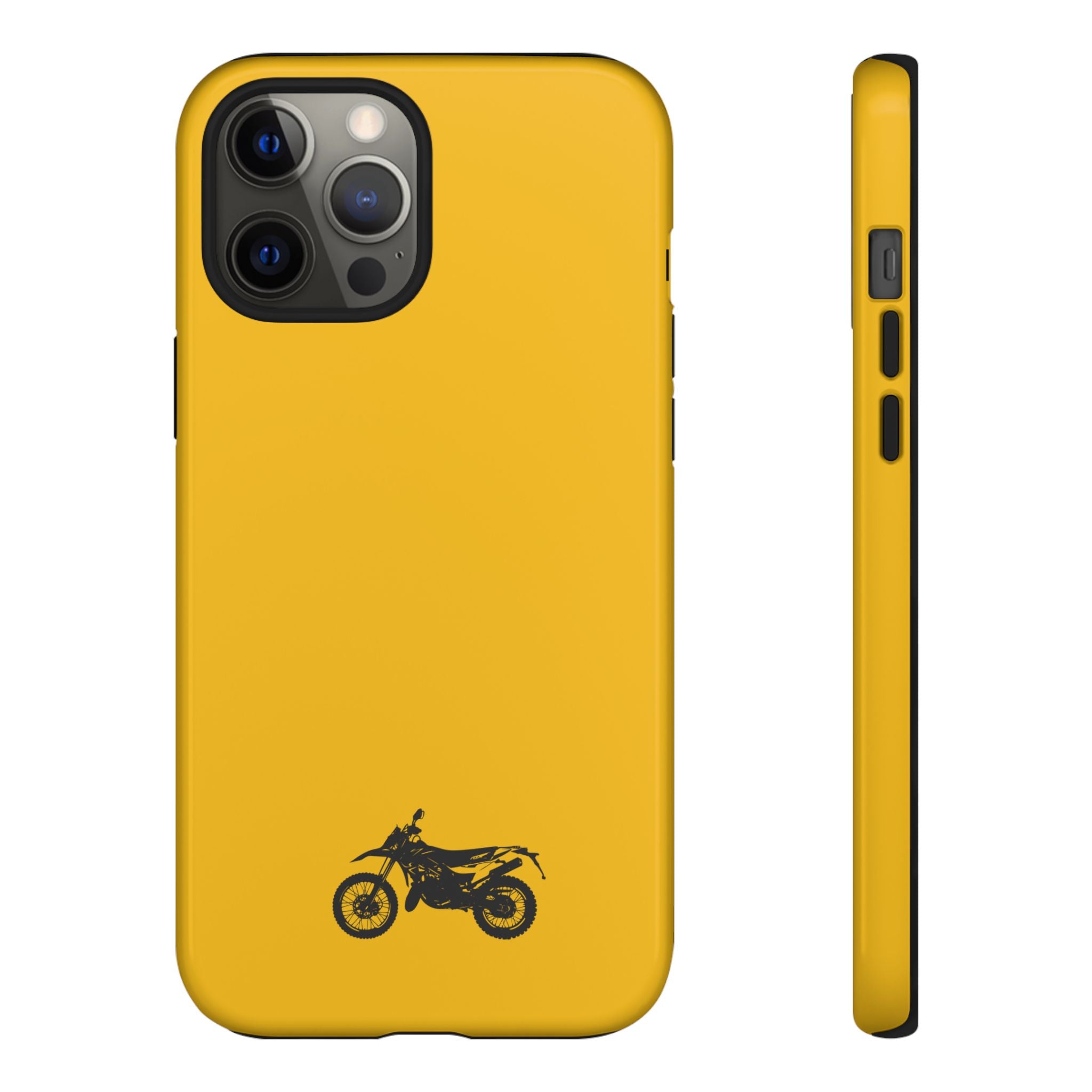 Motorcycle Phone Case, Tough Phone Cover, Gift for Bikers, Durable Tech Accessory, Yellow Motorcycle Design