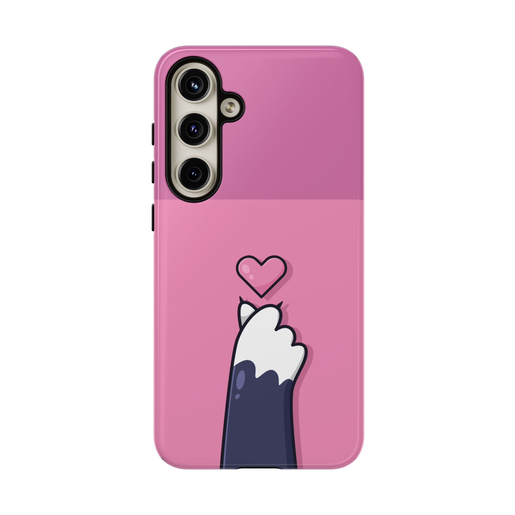 Cute Cat Paw Phone Case, Playful Pet Lover Gift, Animal Print Phone Cover, Heart Design Case, Fun Feminine Case, Kawaii Style