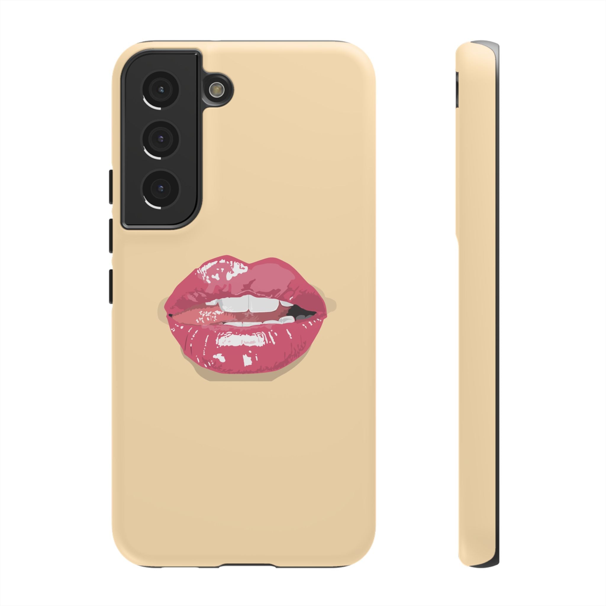 Stylish Phone Case with Lip Print, Trendy Mobile Cover, Fashion Accessory, Gift for Her, Cute Cell Phone Case
