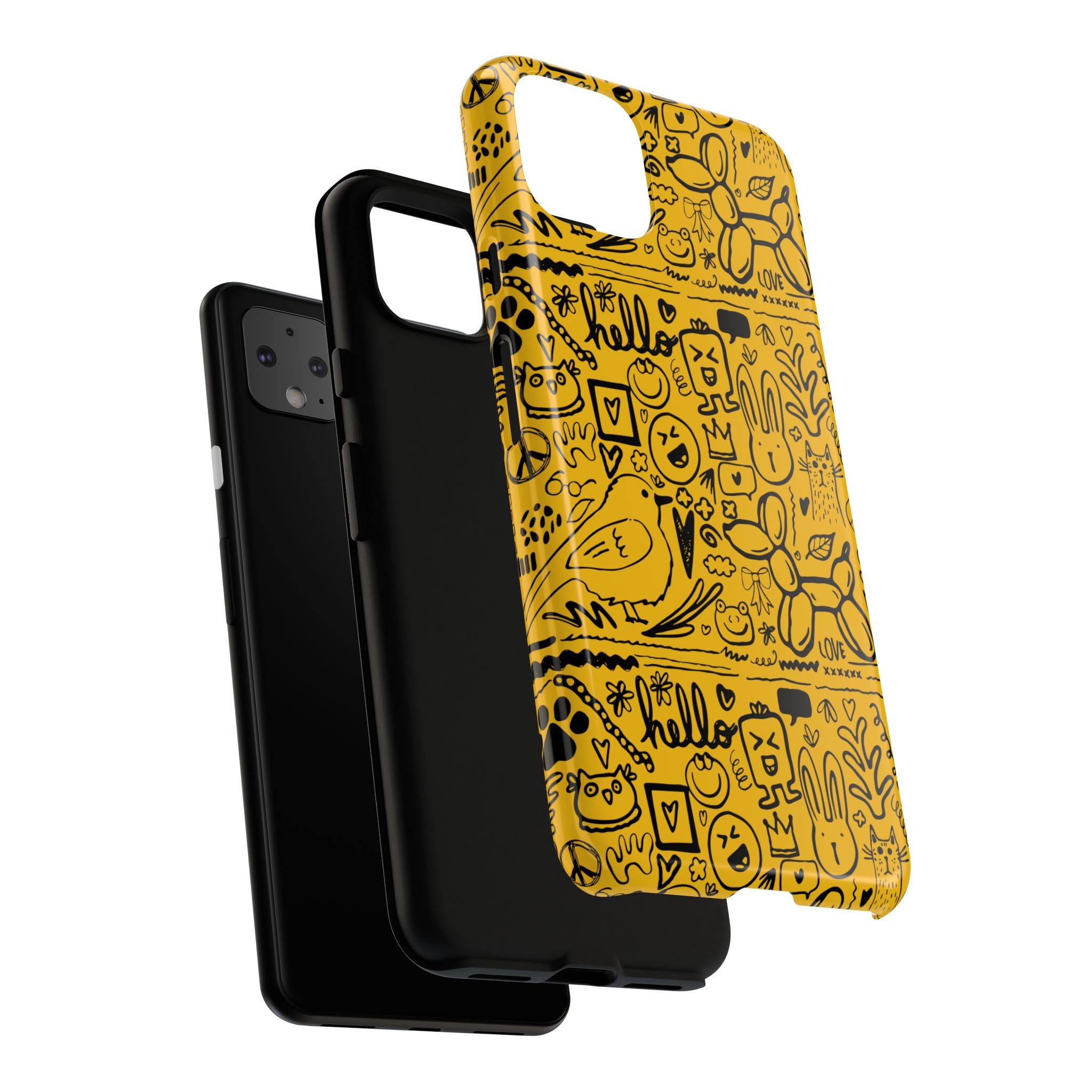 Vibrant Phone Case, Cute Yellow Floral iPhone Cover, Stylish Tough Case, Fun Phone Accessory, Perfect Gift for Teens