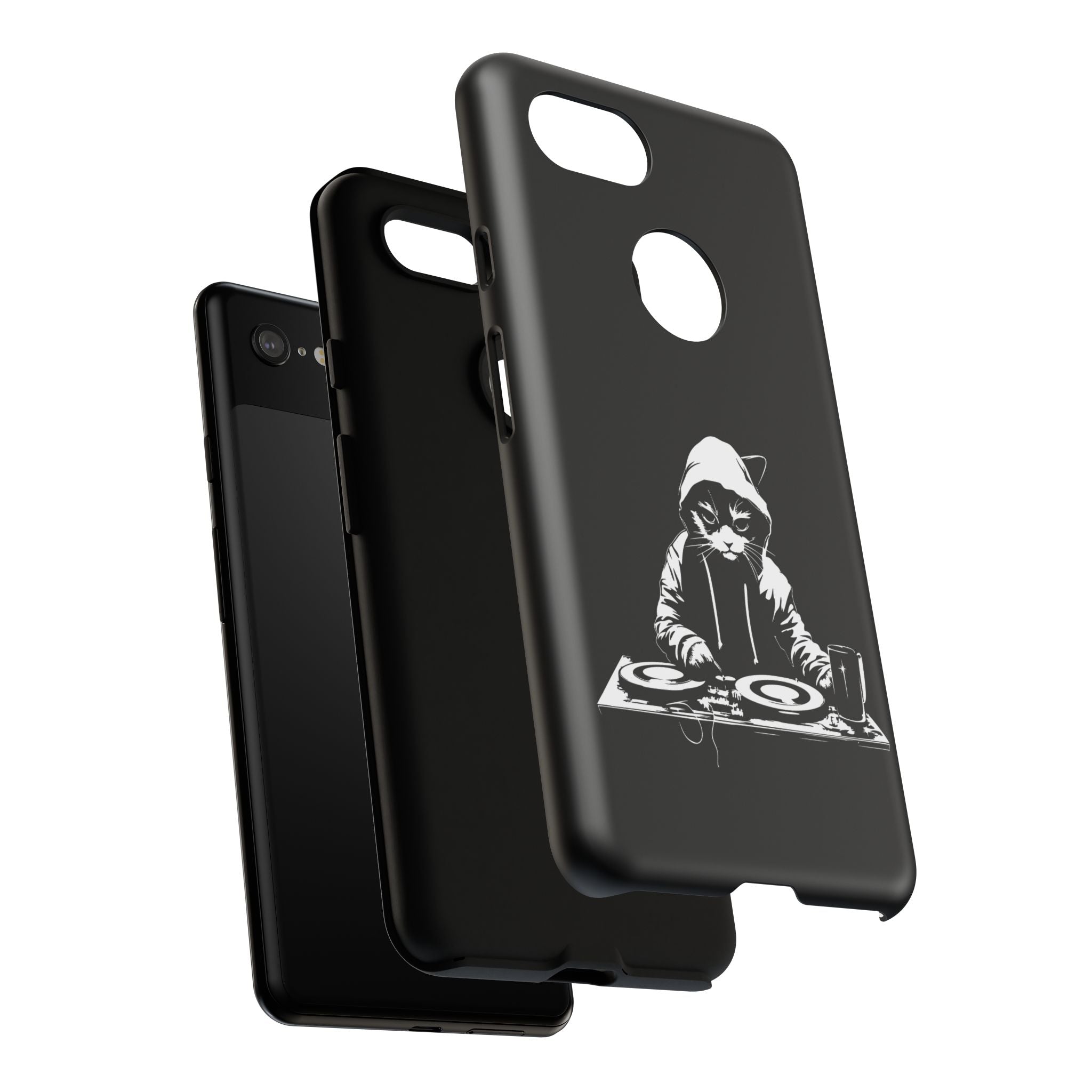 DJ Cat Phone Case, Tough Phone Cover, Pet Lover Gift, Music Enthusiast Accessory, Cute Cat Decor, Unique Case Design