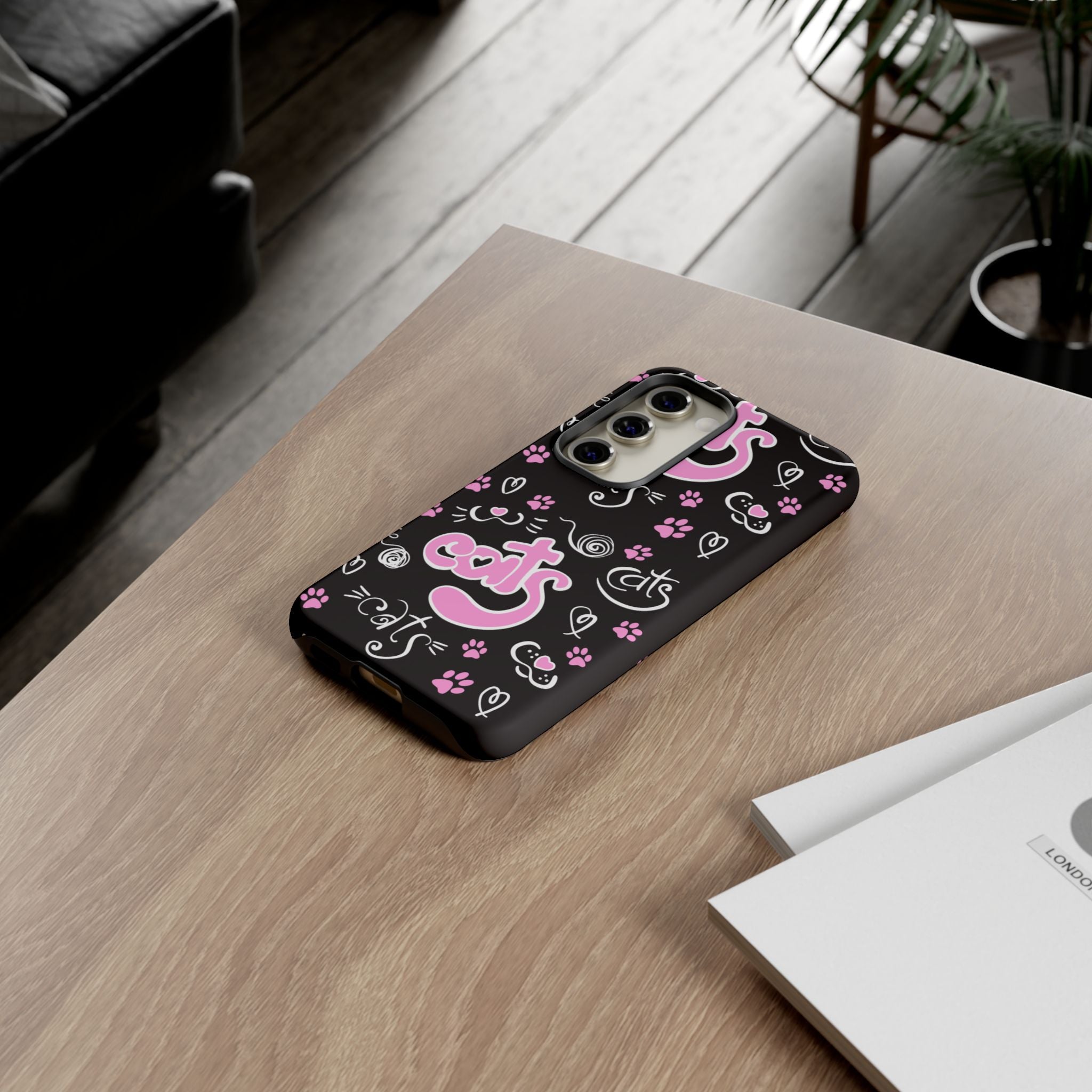 Cute Cat Print Phone Cases, Tough Cases for Cat Lovers, Pet Phone Cover, Gift for Cat Moms, Stylish Phone Accessories