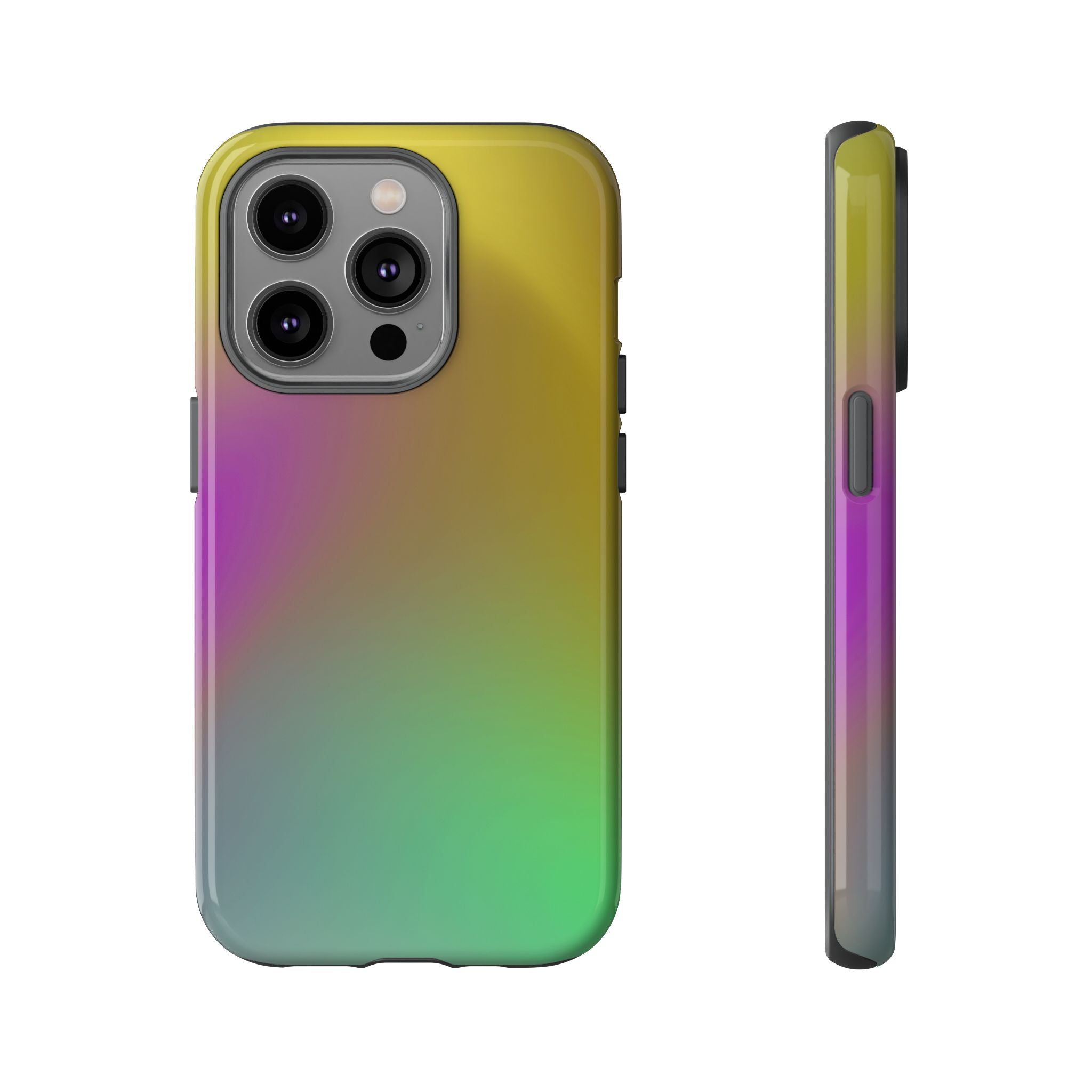 Vibrant Phone Case, Tough Cases, Colorful Phone Cover, Durable Mobile Case, Yellow Green Gradient Design