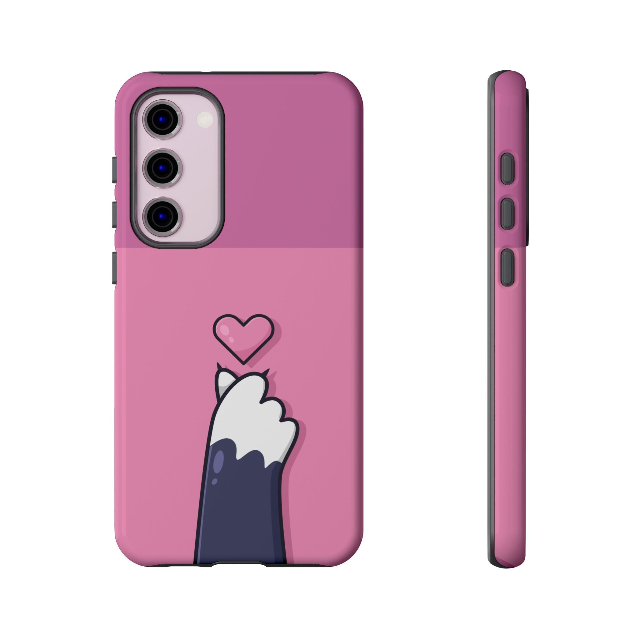 Cute Cat Paw Phone Case, Playful Pet Lover Gift, Animal Print Phone Cover, Heart Design Case, Fun Feminine Case, Kawaii Style