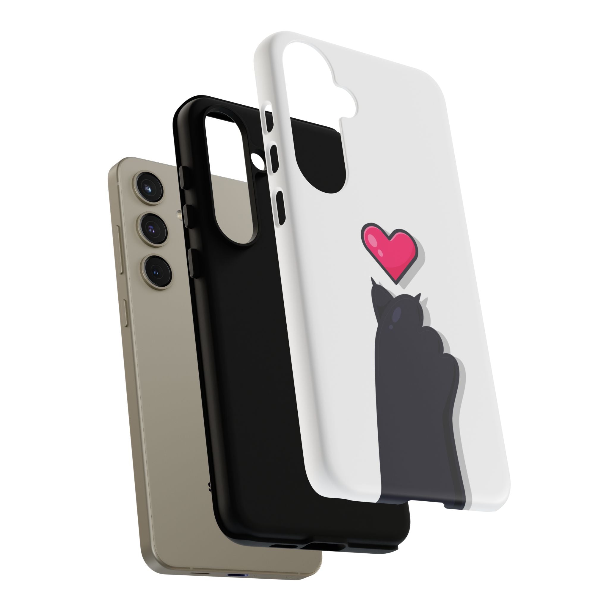 Cute Cat Love Phone Case, Tough Cell Phone Cover, Animal Lover Gifts, Pet Parent Accessories, Valentine's Day Essentials