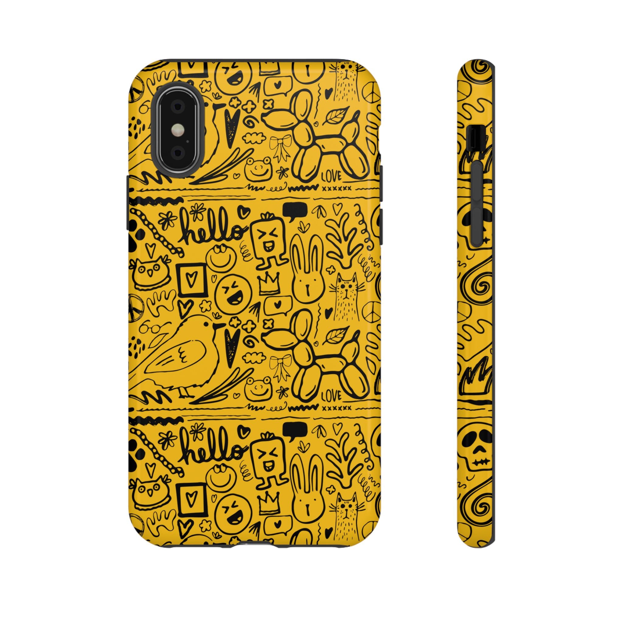 Vibrant Phone Case, Cute Yellow Floral iPhone Cover, Stylish Tough Case, Fun Phone Accessory, Perfect Gift for Teens