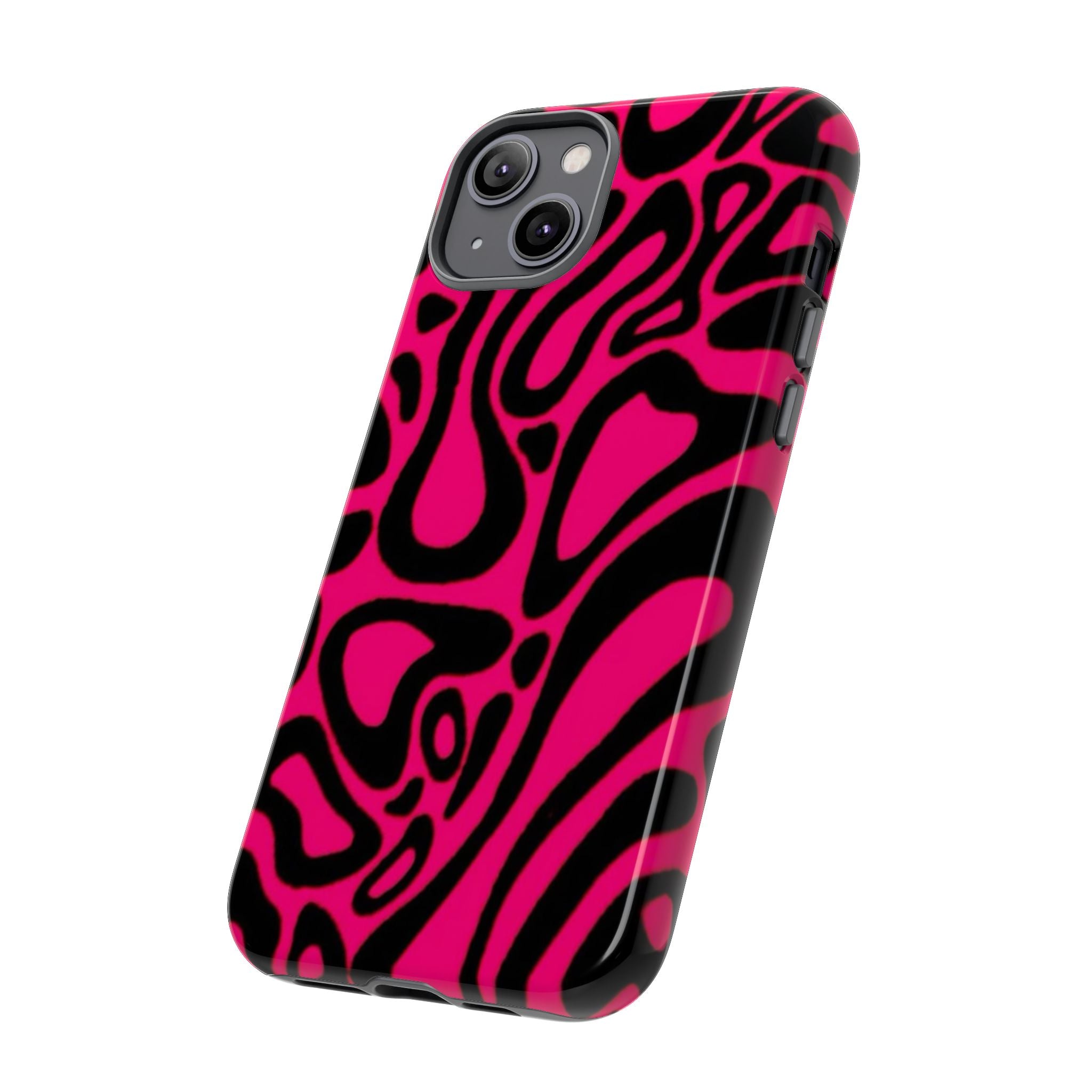 Bold Pink Patterned Phone Case, Stylish Tough Case, Trendy Accessory, Gift for Her, Tech Protection