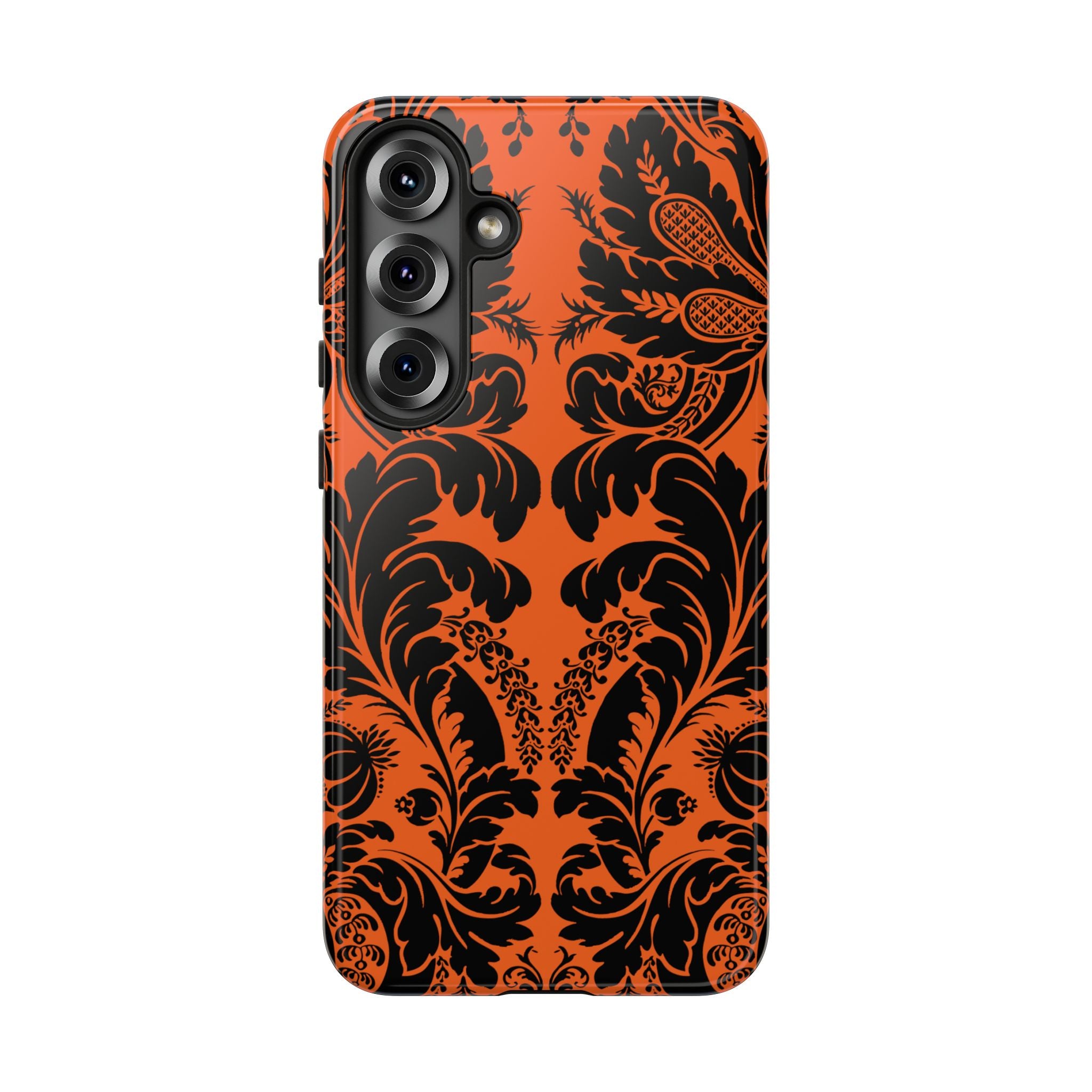 Elegant Phone Case with Orange Floral Design | Tough Cases, Smartphone Cover, Gift for Her, Floral Patterns, Stylish Accessories