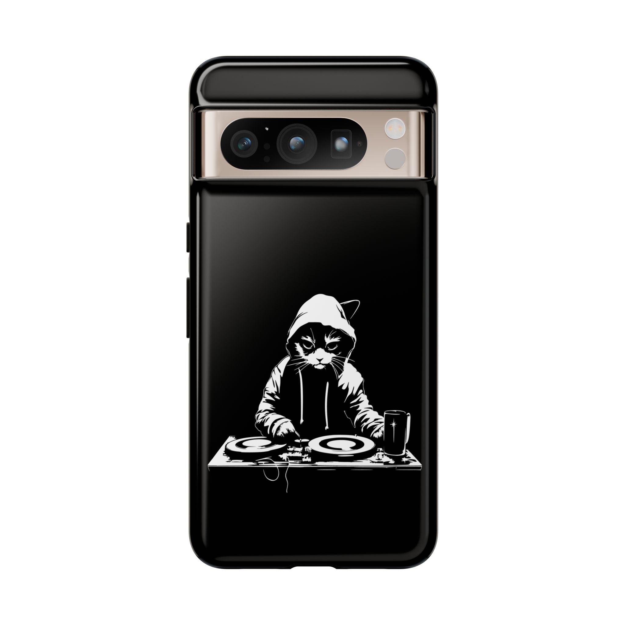 DJ Cat Phone Case, Tough Phone Cover, Pet Lover Gift, Music Enthusiast Accessory, Cute Cat Decor, Unique Case Design
