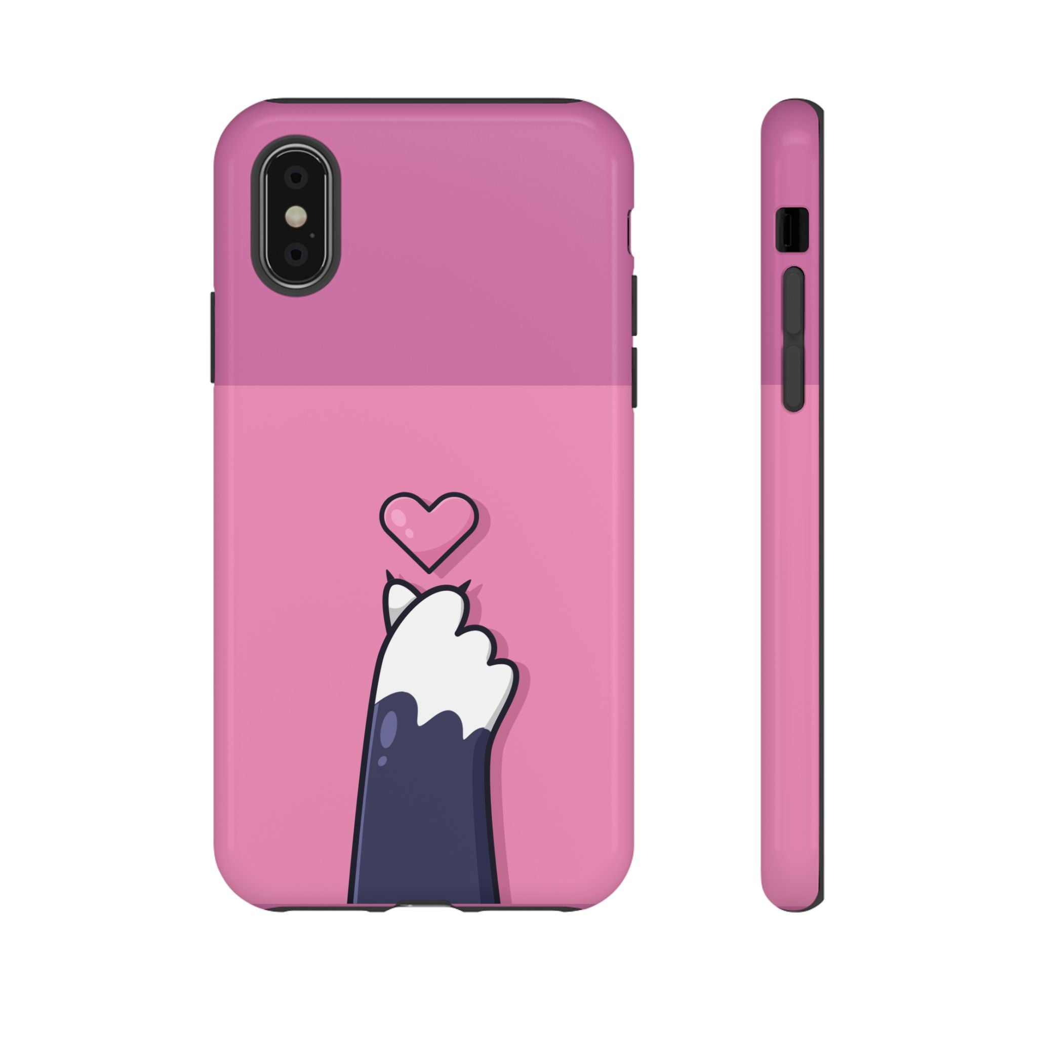 Cute Cat Paw Phone Case, Playful Pet Lover Gift, Animal Print Phone Cover, Heart Design Case, Fun Feminine Case, Kawaii Style
