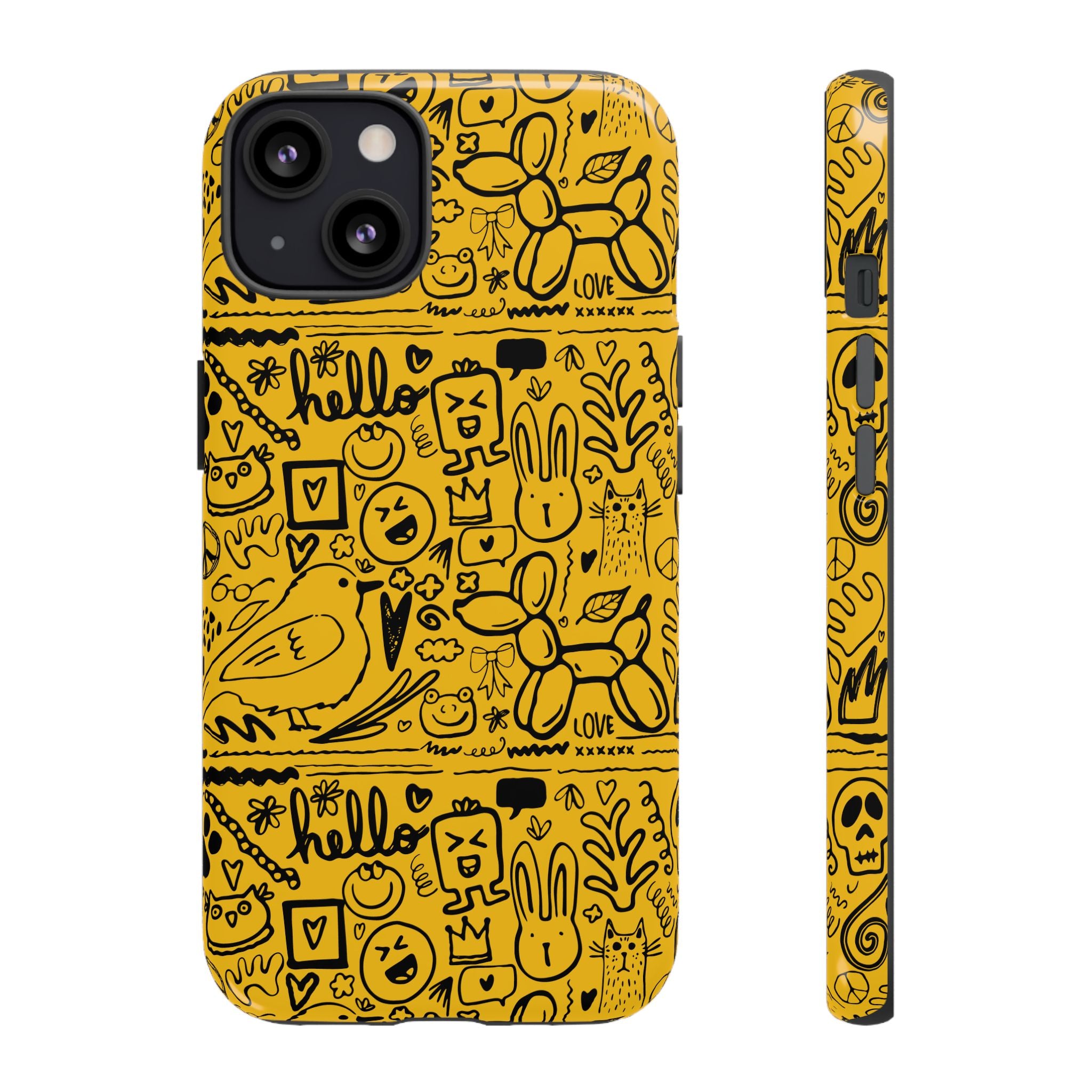 Vibrant Phone Case, Cute Yellow Floral iPhone Cover, Stylish Tough Case, Fun Phone Accessory, Perfect Gift for Teens