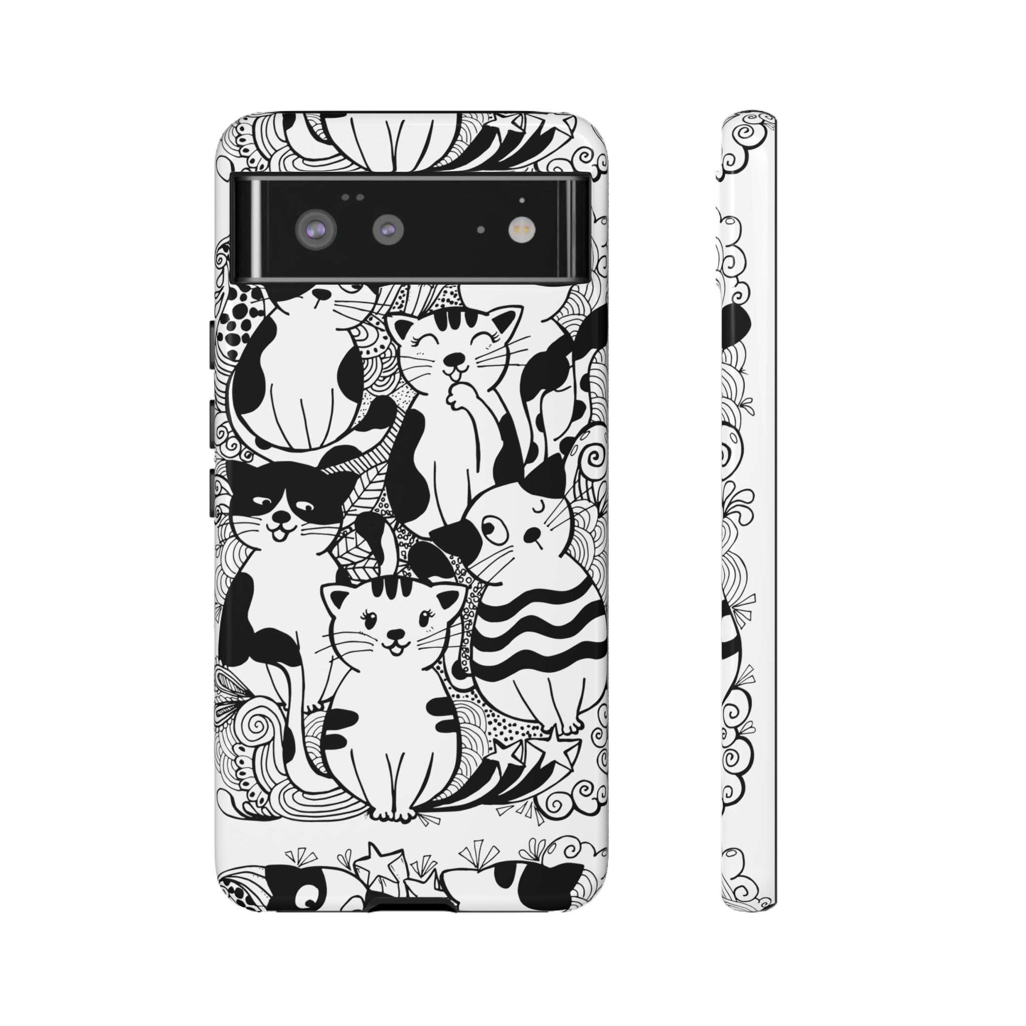 Cat-Themed Phone Case, Cute Cat Art, Pet Lover Gift, Birthday Present, Unique Cat Decor, Fun Tech Accessories, Animal Lover Case