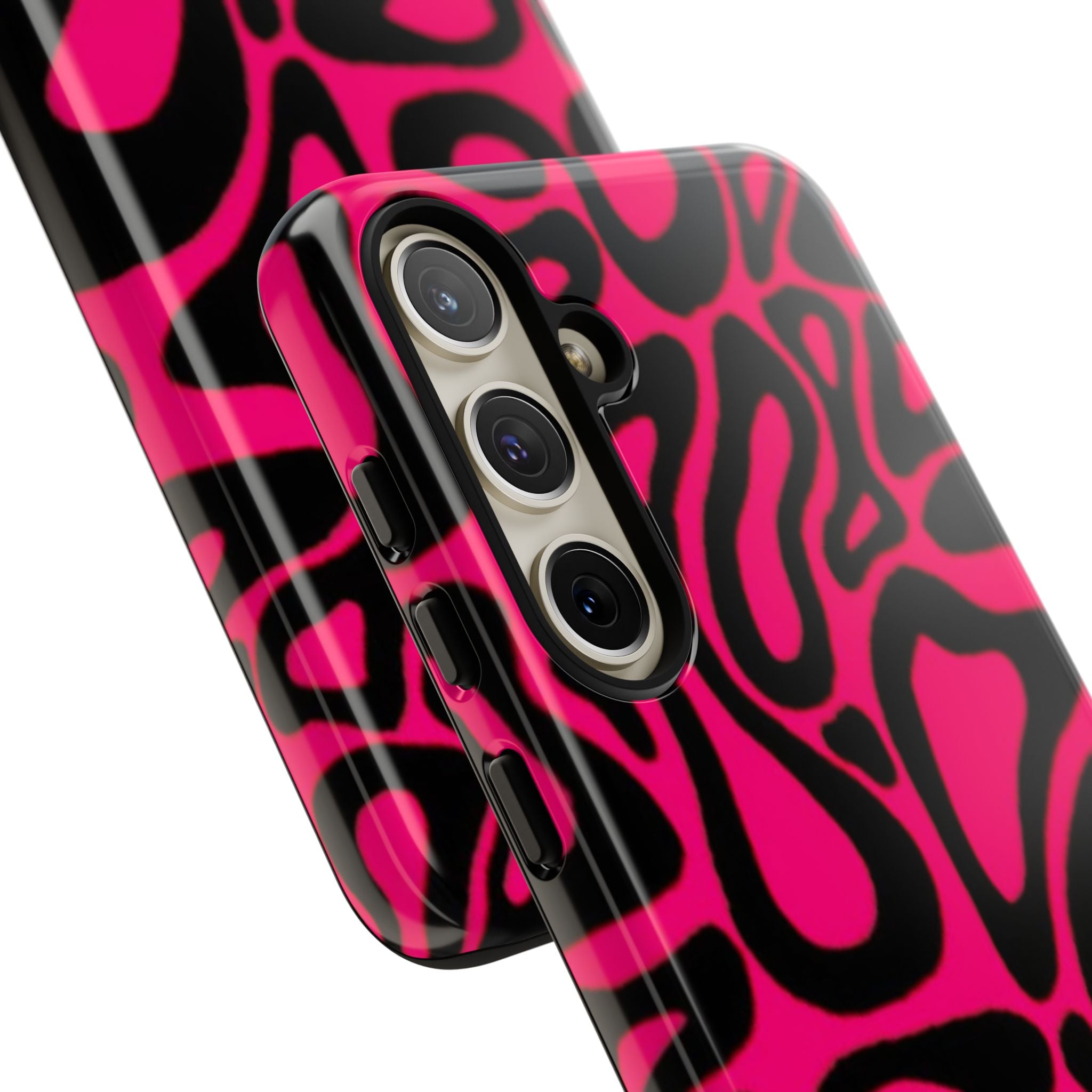Bold Pink Patterned Phone Case, Stylish Tough Case, Trendy Accessory, Gift for Her, Tech Protection