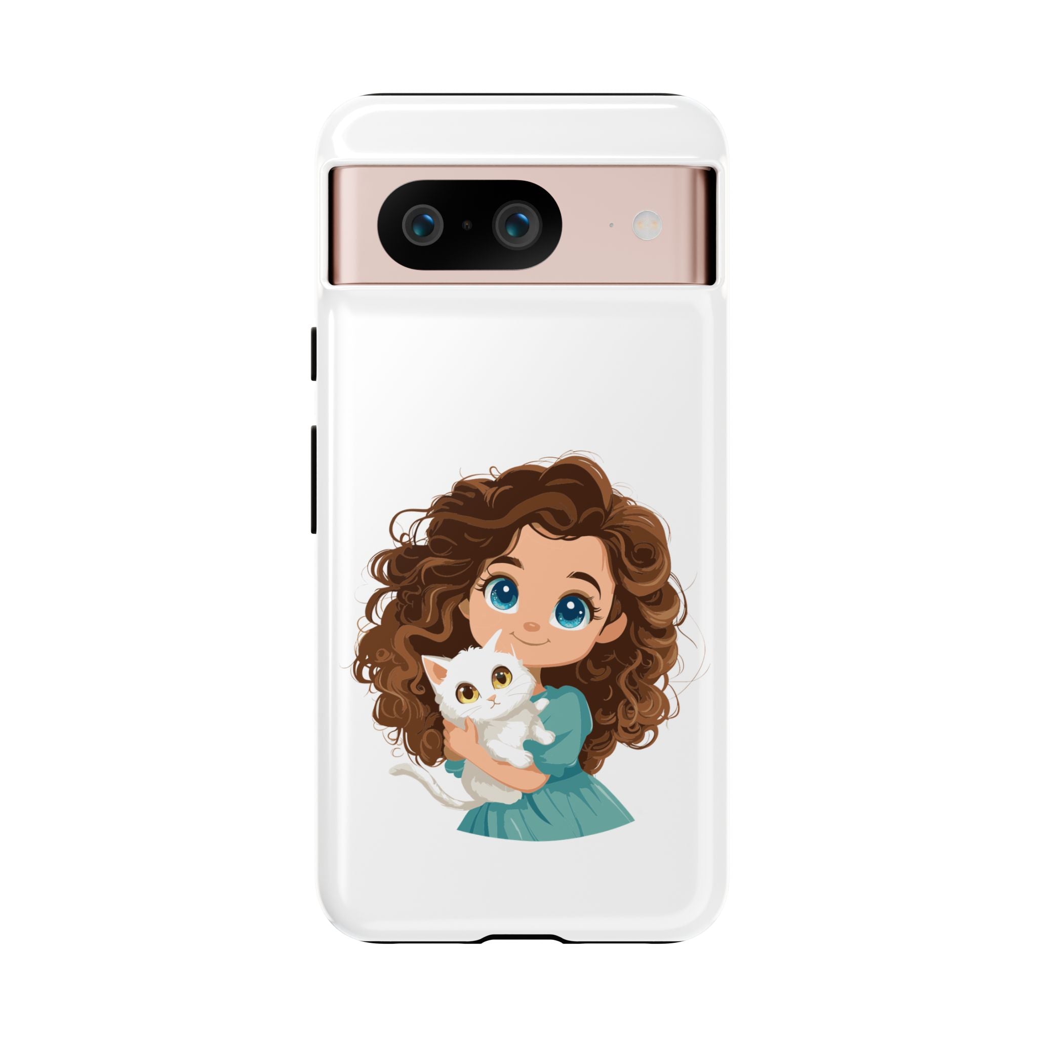 Cute Cat Lover Phone Case, Tough Phone Cover, Pet Lover Gift, Personalized Gift, Kids Phone Case, Animal Lover Accessories