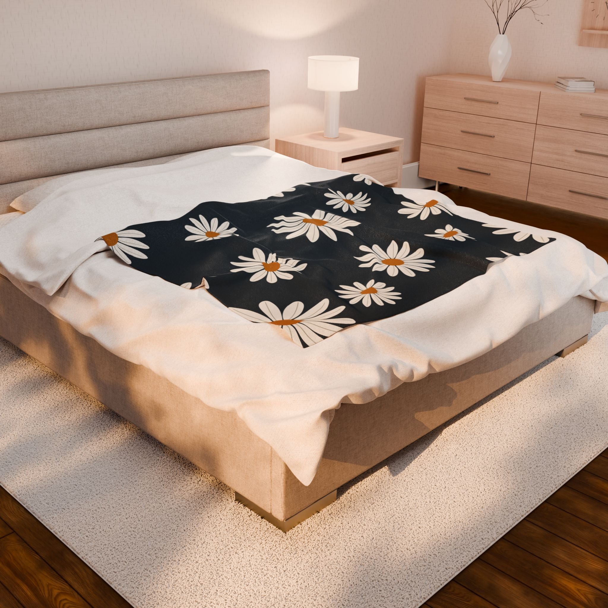 Cozy Floral Velveteen Blanket, Soft Throw Blanket for Home Decor, Perfect Gift for Relaxation, Boho Style, Ideal for All Seasons