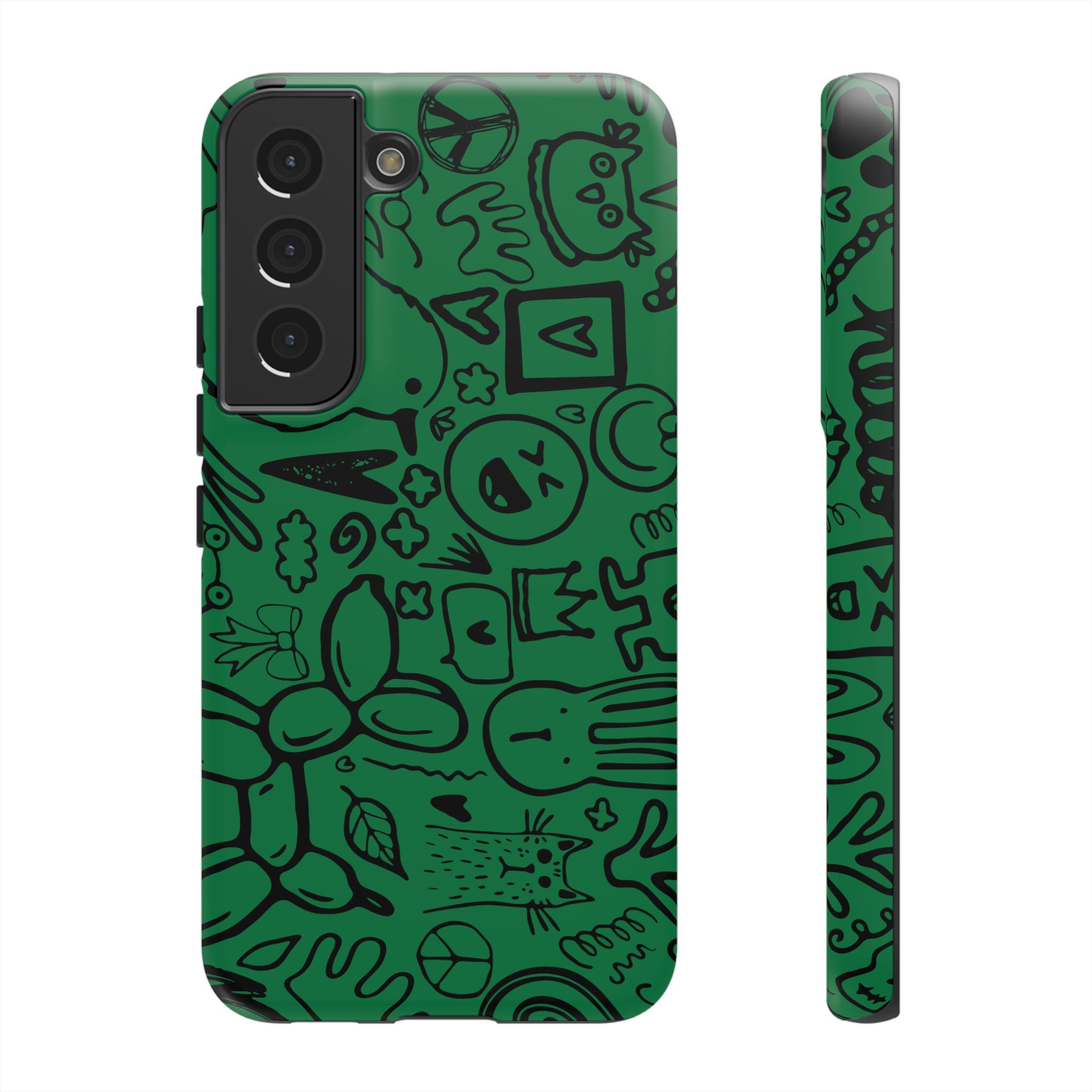 Playful Phone Case, Vibrant Green Tough Case, Quirky Graphic Design, Unique Gift for Kids, Fun Accessories, Christmas, Birthday
