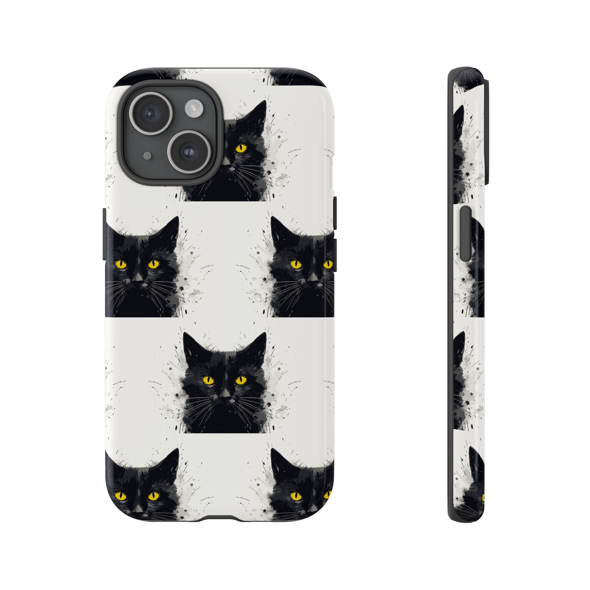 Black Cat Phone Case, Tough Cases, Cat Lover Gift, Unique Design, Halloween, Animal Accessories, Custom Phone Cover