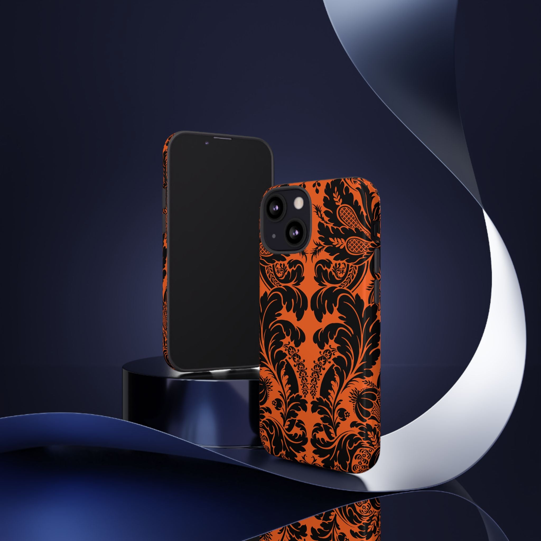 Elegant Phone Case with Orange Floral Design | Tough Cases, Smartphone Cover, Gift for Her, Floral Patterns, Stylish Accessories