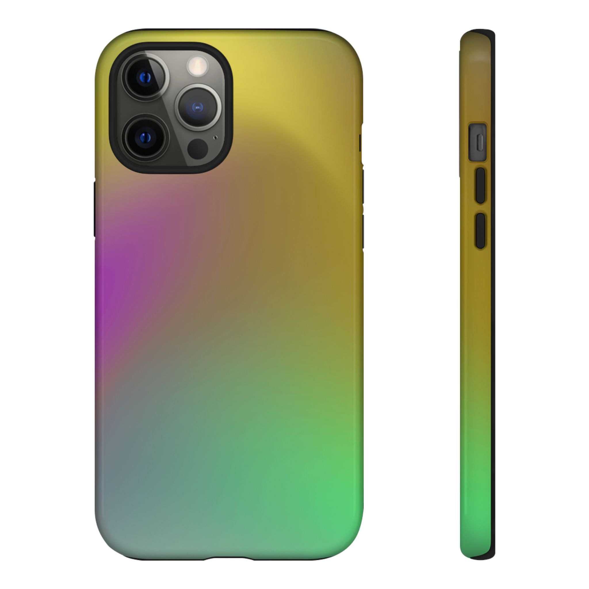 Vibrant Phone Case, Tough Cases, Colorful Phone Cover, Durable Mobile Case, Yellow Green Gradient Design