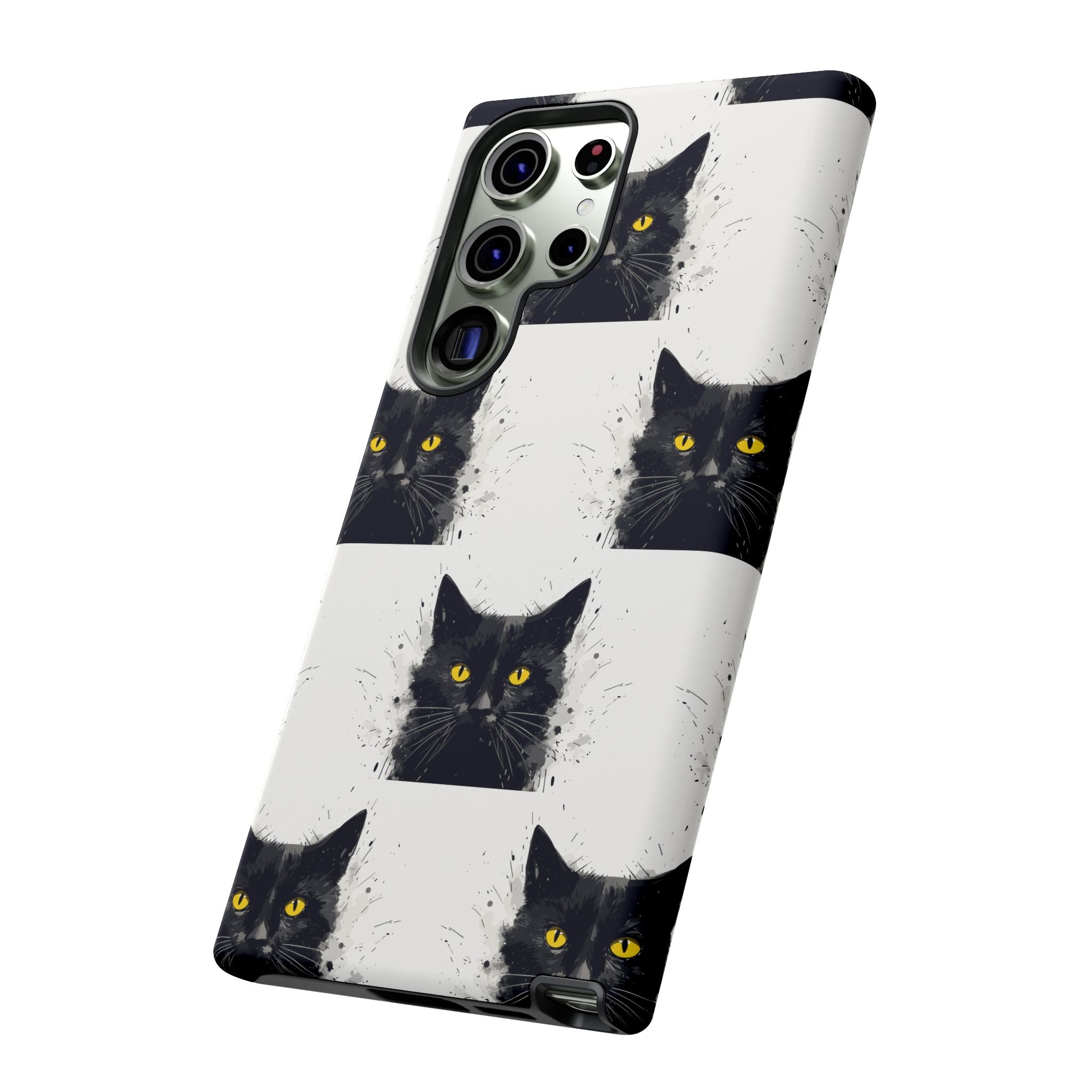 Black Cat Phone Case, Tough Cases, Cat Lover Gift, Unique Design, Halloween, Animal Accessories, Custom Phone Cover