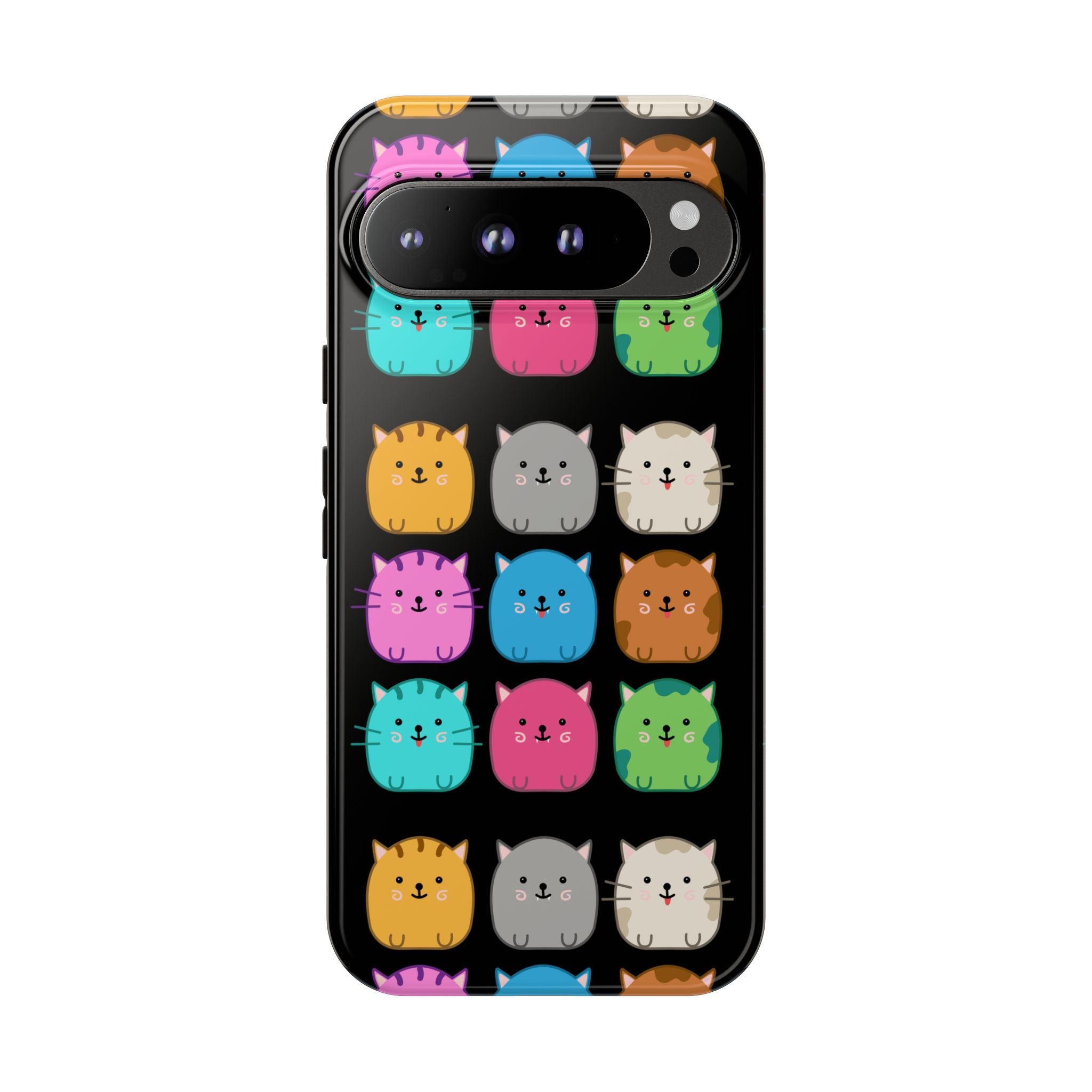 Cute Cat Phone Case, Kawaii Animal Lover Gift, Tough Phone Cover for Kids and Adults, Fun Cat Designs for Birthdays, Pet Lovers