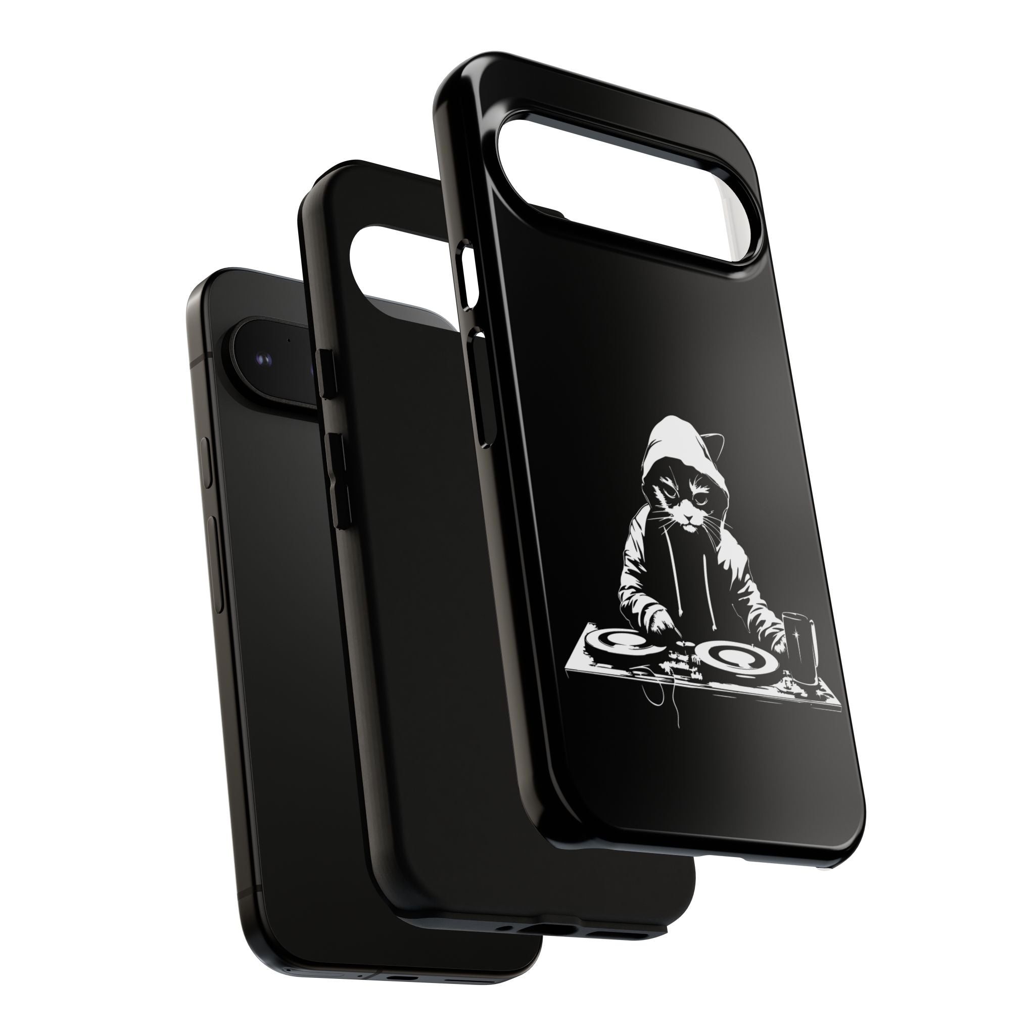 DJ Cat Phone Case, Tough Phone Cover, Pet Lover Gift, Music Enthusiast Accessory, Cute Cat Decor, Unique Case Design