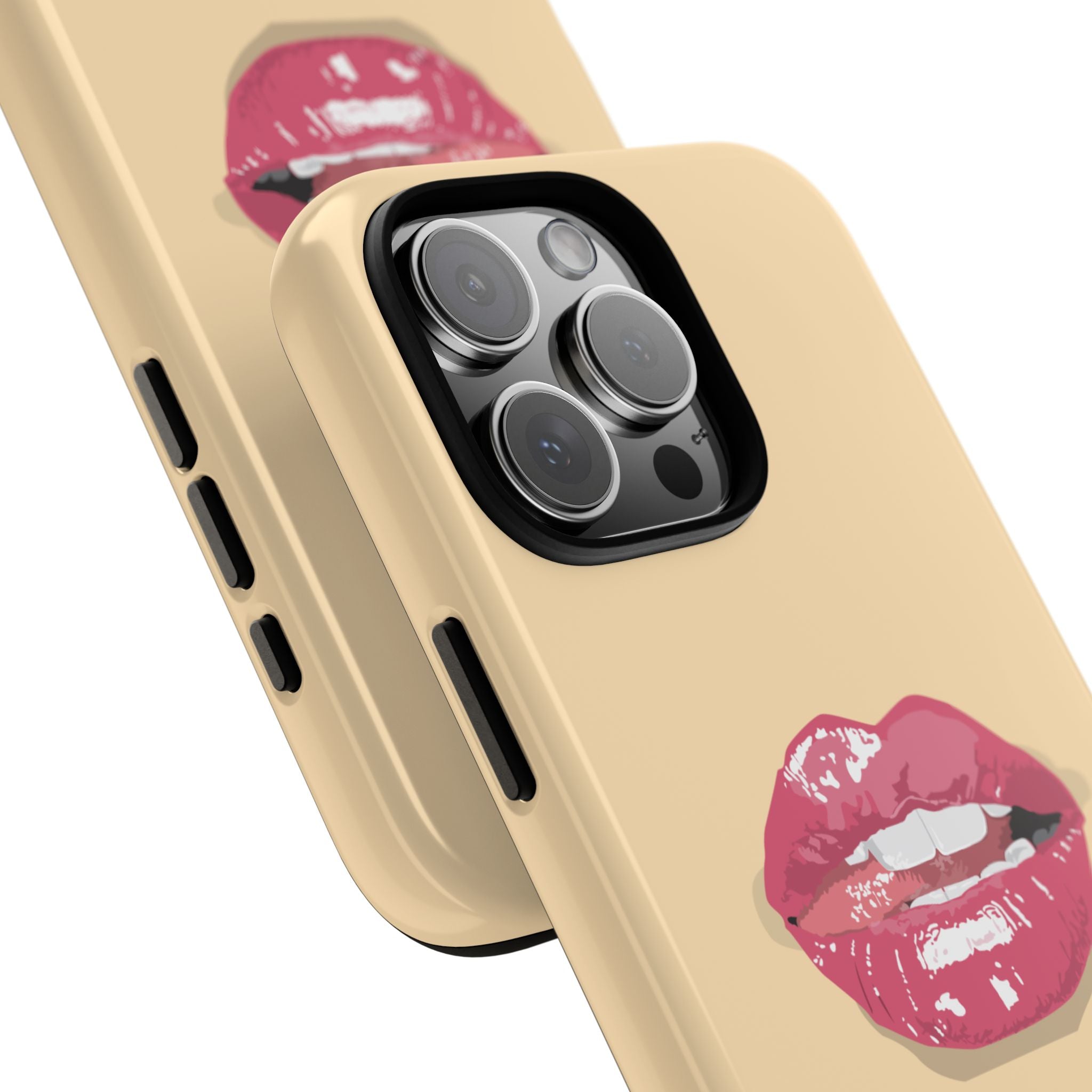 Stylish Phone Case with Lip Print, Trendy Mobile Cover, Fashion Accessory, Gift for Her, Cute Cell Phone Case