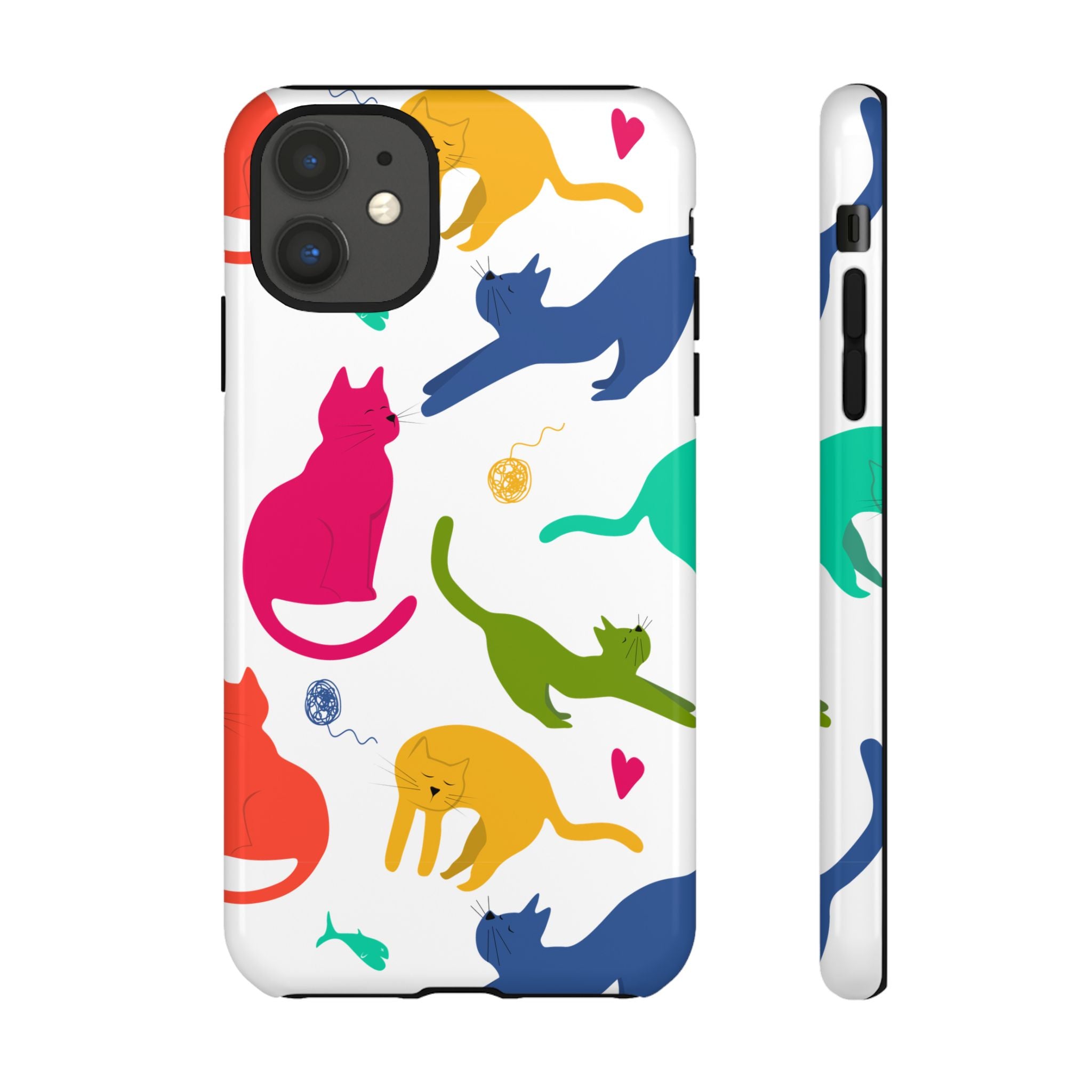 Colorful Cat Phone Case, Fun Pet Lover Gift, Tough Phone Cover, Cute Cat Accessories, Animal Theme Decor