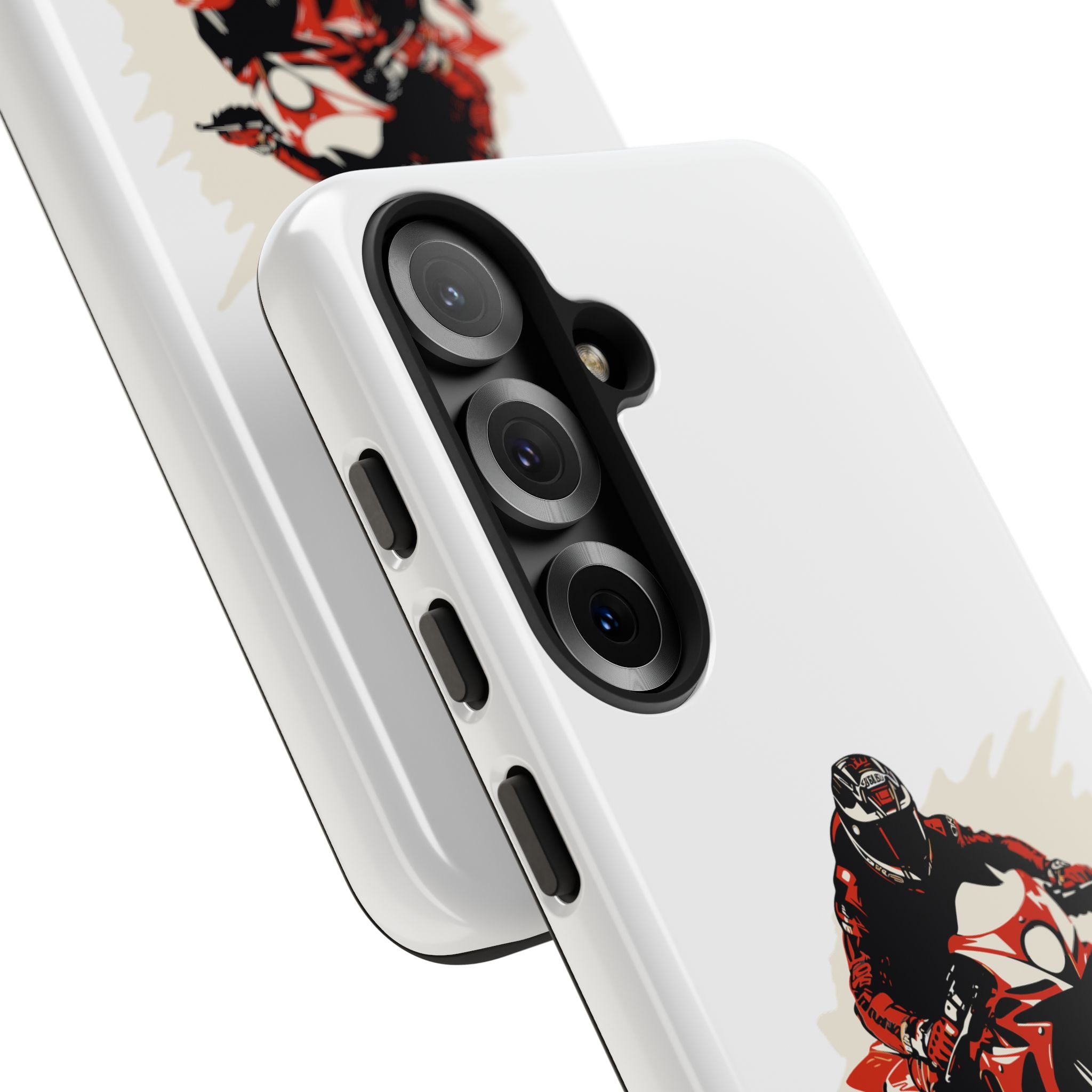 Motorcycle Phone Case, Tough Cases for Riders, Biker Accessory, Gifts for Motorcyclists, Red Bike Design