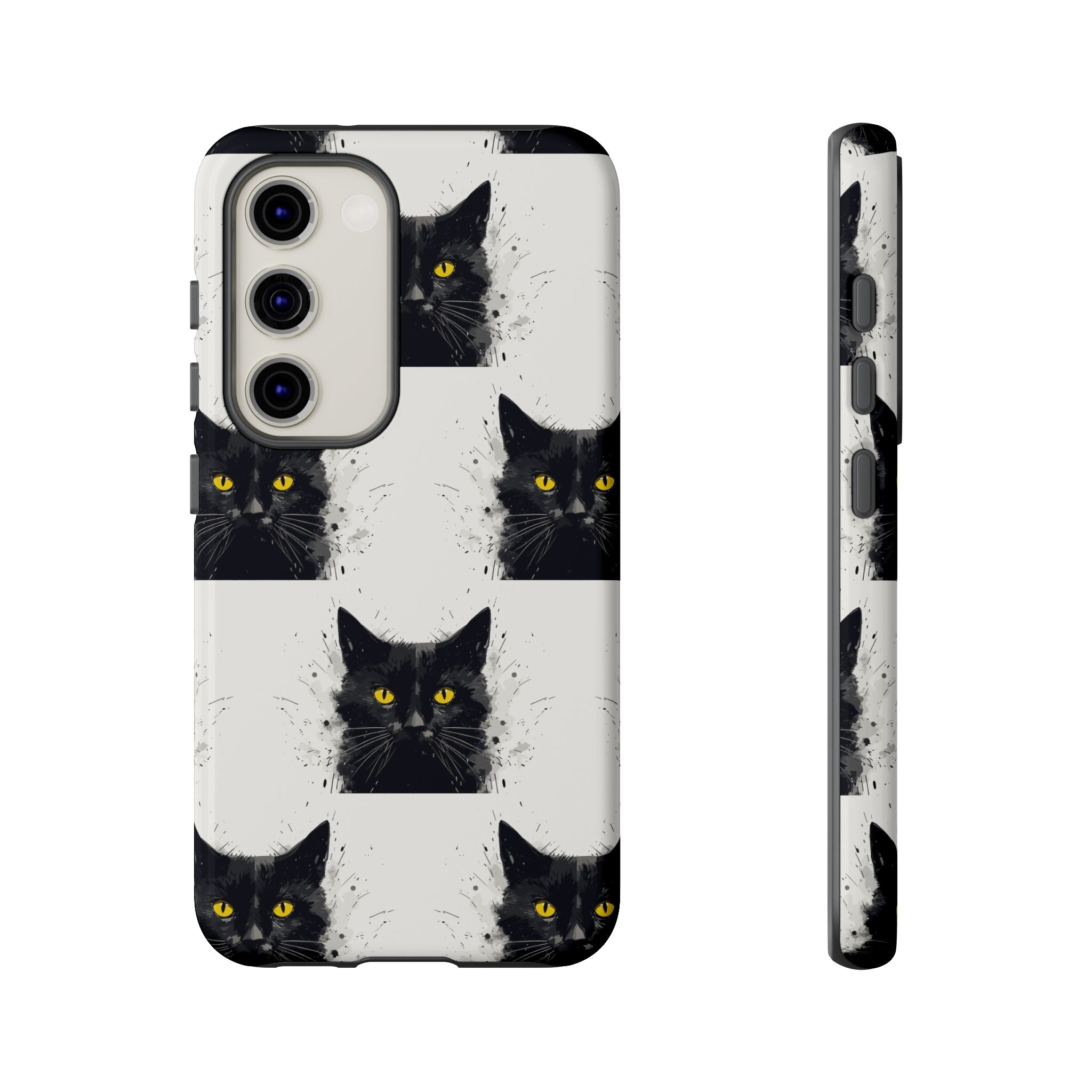 Black Cat Phone Case, Tough Cases, Cat Lover Gift, Unique Design, Halloween, Animal Accessories, Custom Phone Cover