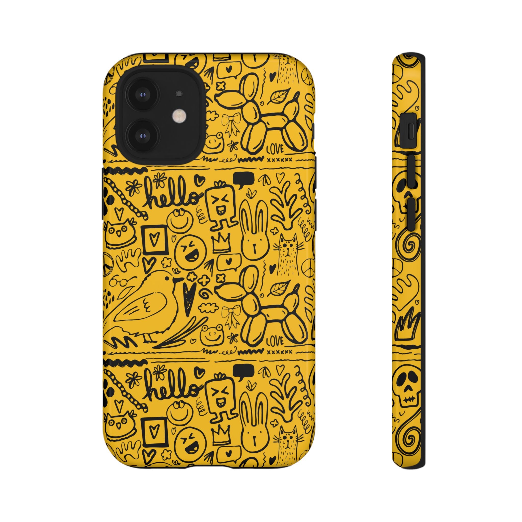 Vibrant Phone Case, Cute Yellow Floral iPhone Cover, Stylish Tough Case, Fun Phone Accessory, Perfect Gift for Teens