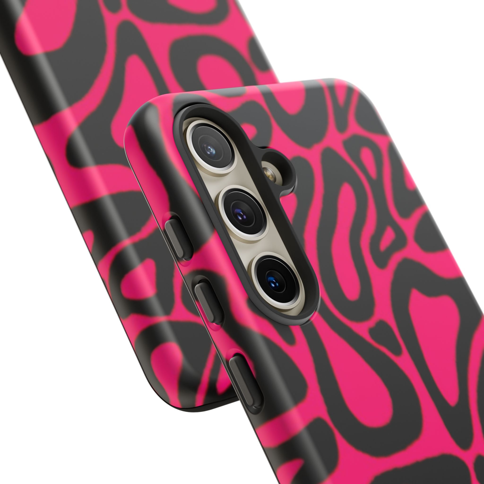 Bold Pink Patterned Phone Case, Stylish Tough Case, Trendy Accessory, Gift for Her, Tech Protection