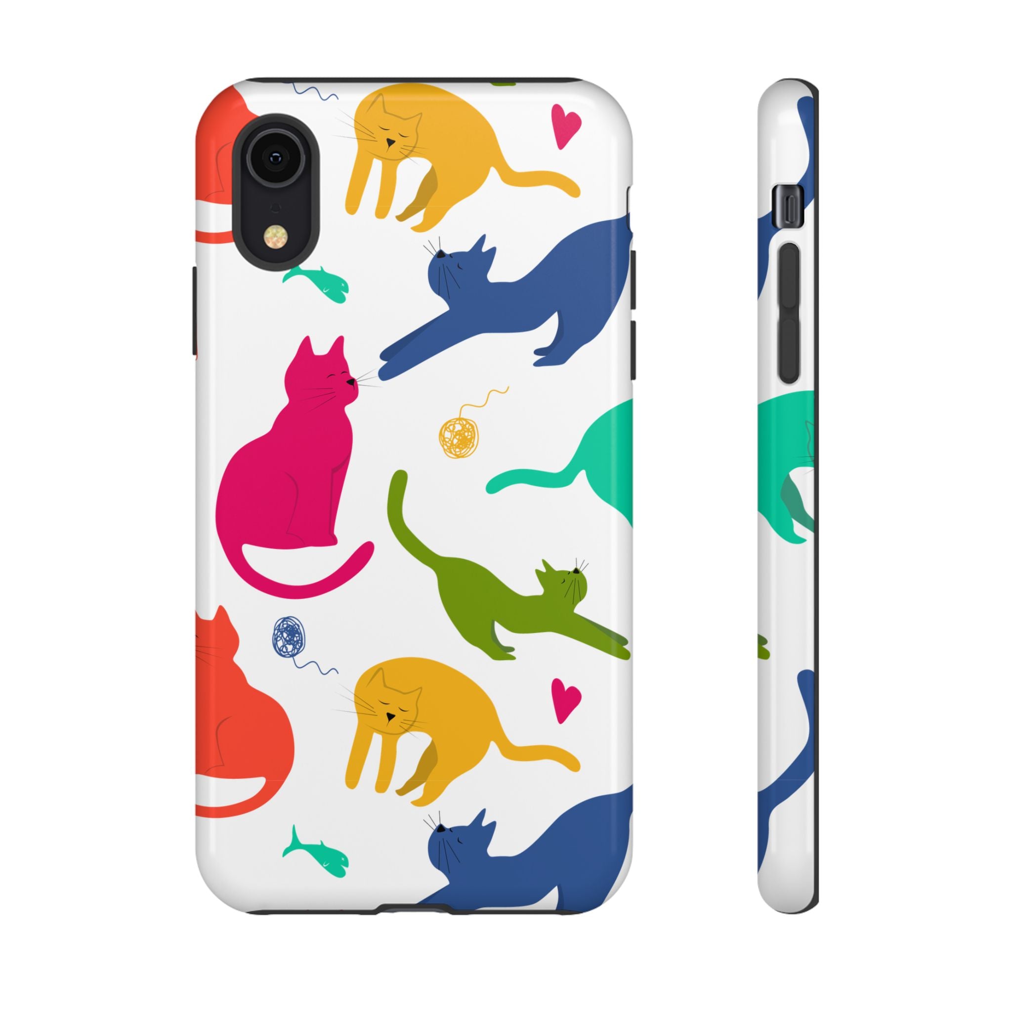 Colorful Cat Phone Case, Fun Pet Lover Gift, Tough Phone Cover, Cute Cat Accessories, Animal Theme Decor