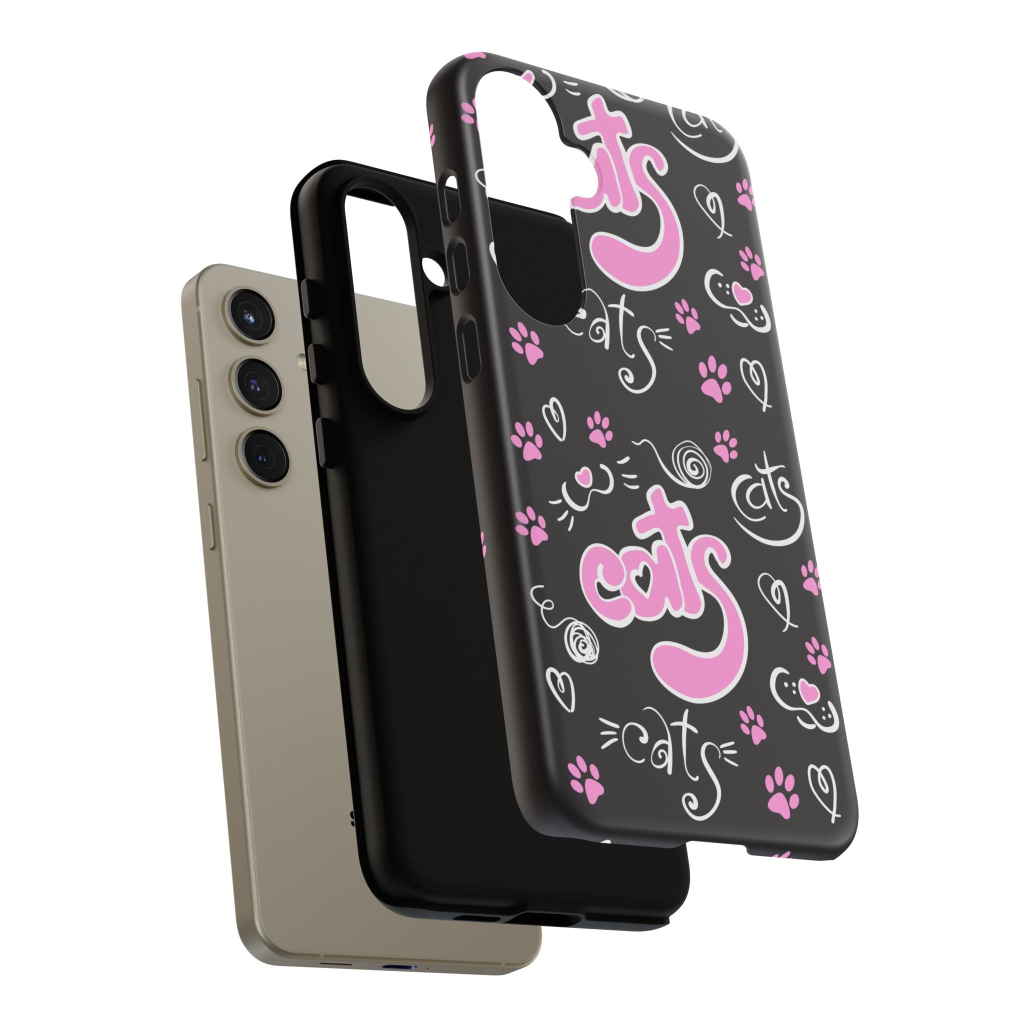 Cute Cat Print Phone Cases, Tough Cases for Cat Lovers, Pet Phone Cover, Gift for Cat Moms, Stylish Phone Accessories