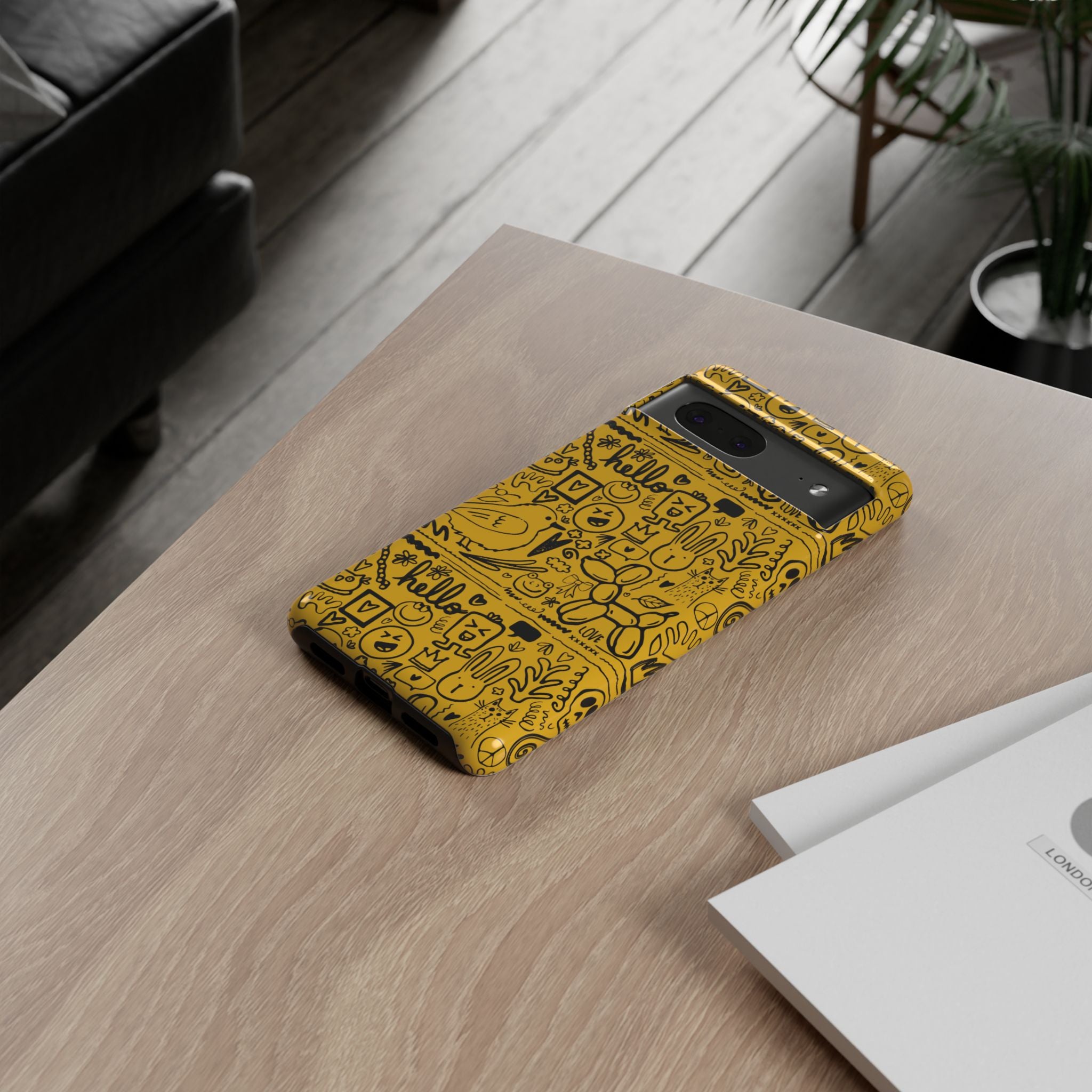 Vibrant Phone Case, Cute Yellow Floral iPhone Cover, Stylish Tough Case, Fun Phone Accessory, Perfect Gift for Teens