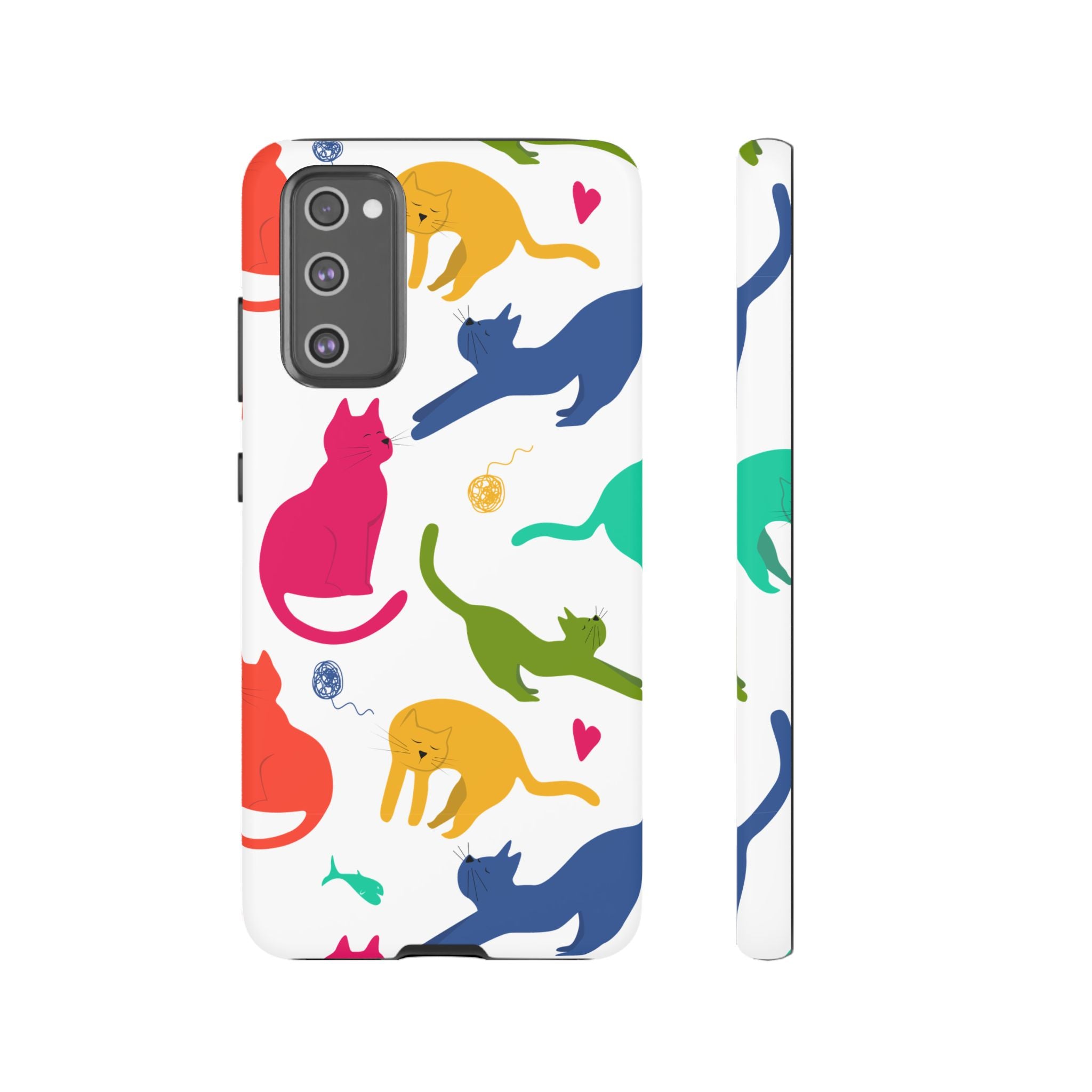 Colorful Cat Phone Case, Fun Pet Lover Gift, Tough Phone Cover, Cute Cat Accessories, Animal Theme Decor