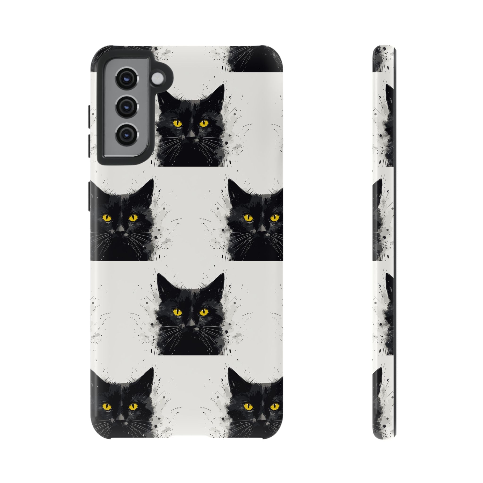 Black Cat Phone Case, Tough Cases, Cat Lover Gift, Unique Design, Halloween, Animal Accessories, Custom Phone Cover