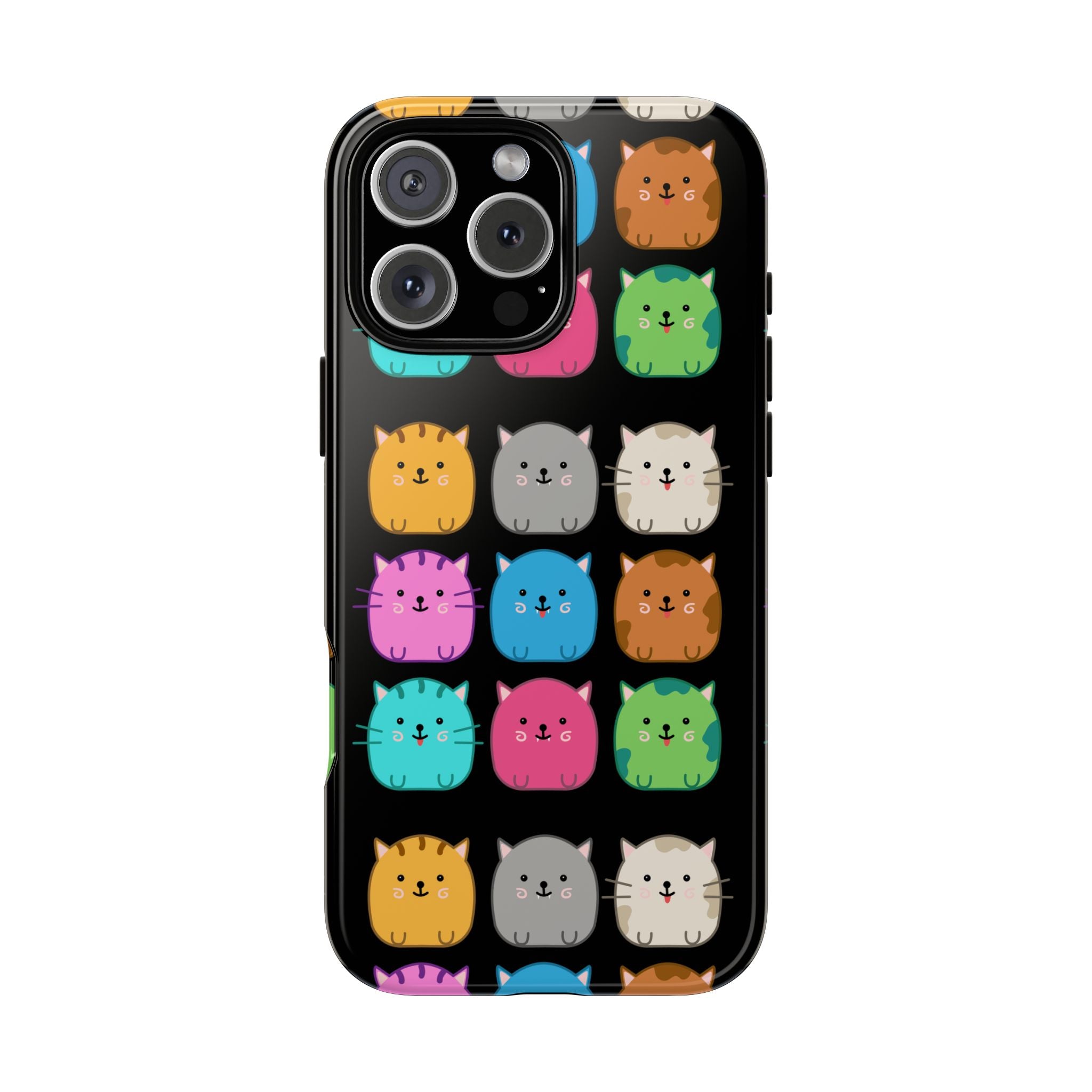 Cute Cat Phone Case, Kawaii Animal Lover Gift, Tough Phone Cover for Kids and Adults, Fun Cat Designs for Birthdays, Pet Lovers