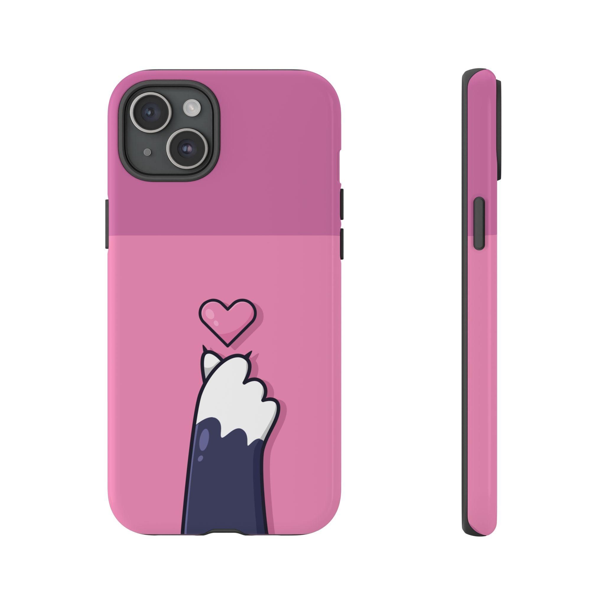 Cute Cat Paw Phone Case, Playful Pet Lover Gift, Animal Print Phone Cover, Heart Design Case, Fun Feminine Case, Kawaii Style