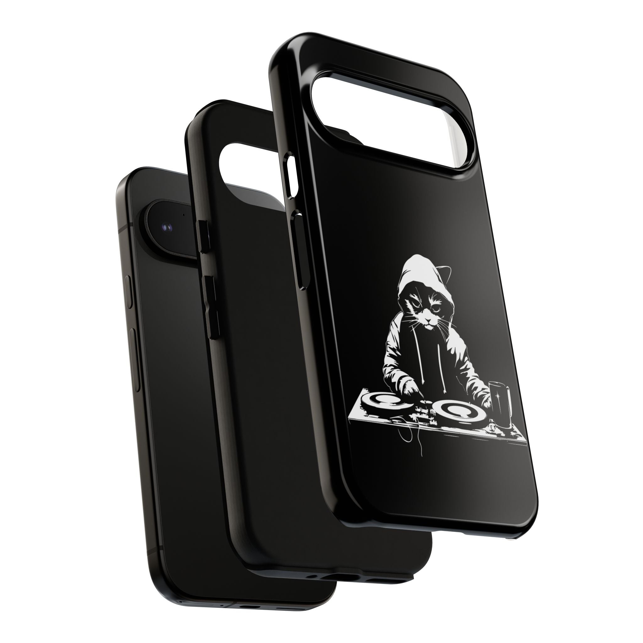 DJ Cat Phone Case, Tough Phone Cover, Pet Lover Gift, Music Enthusiast Accessory, Cute Cat Decor, Unique Case Design