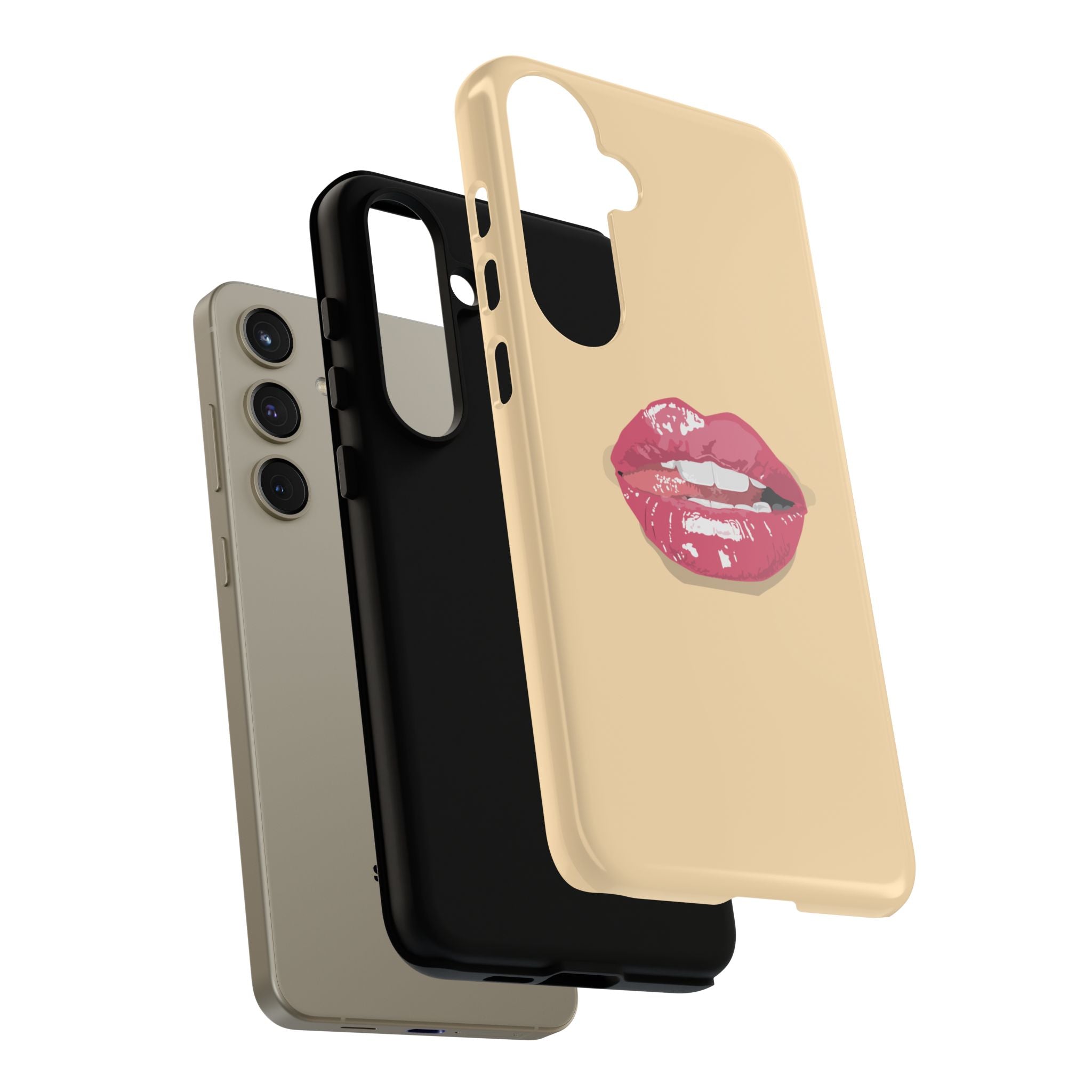 Stylish Phone Case with Lip Print, Trendy Mobile Cover, Fashion Accessory, Gift for Her, Cute Cell Phone Case
