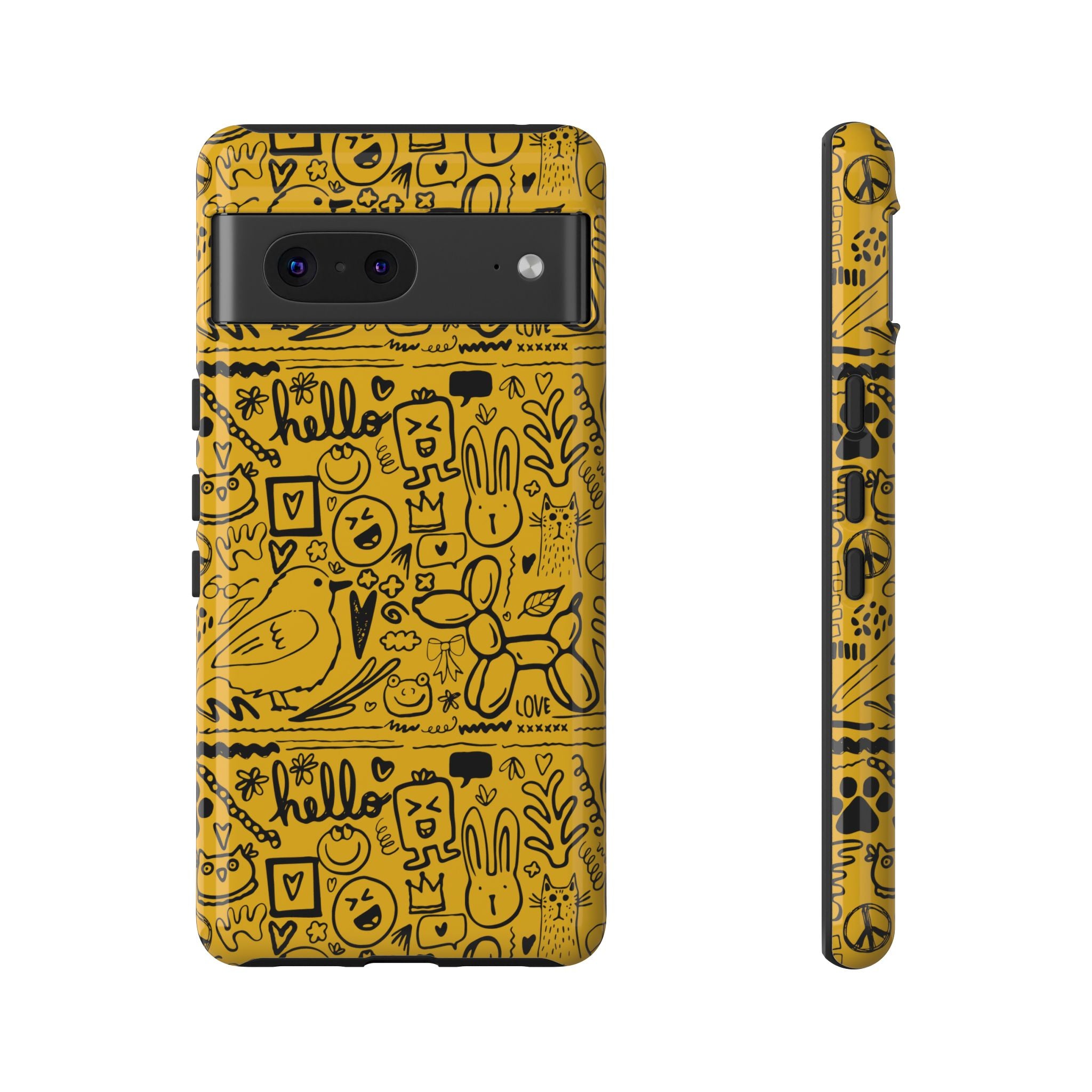 Vibrant Phone Case, Cute Yellow Floral iPhone Cover, Stylish Tough Case, Fun Phone Accessory, Perfect Gift for Teens
