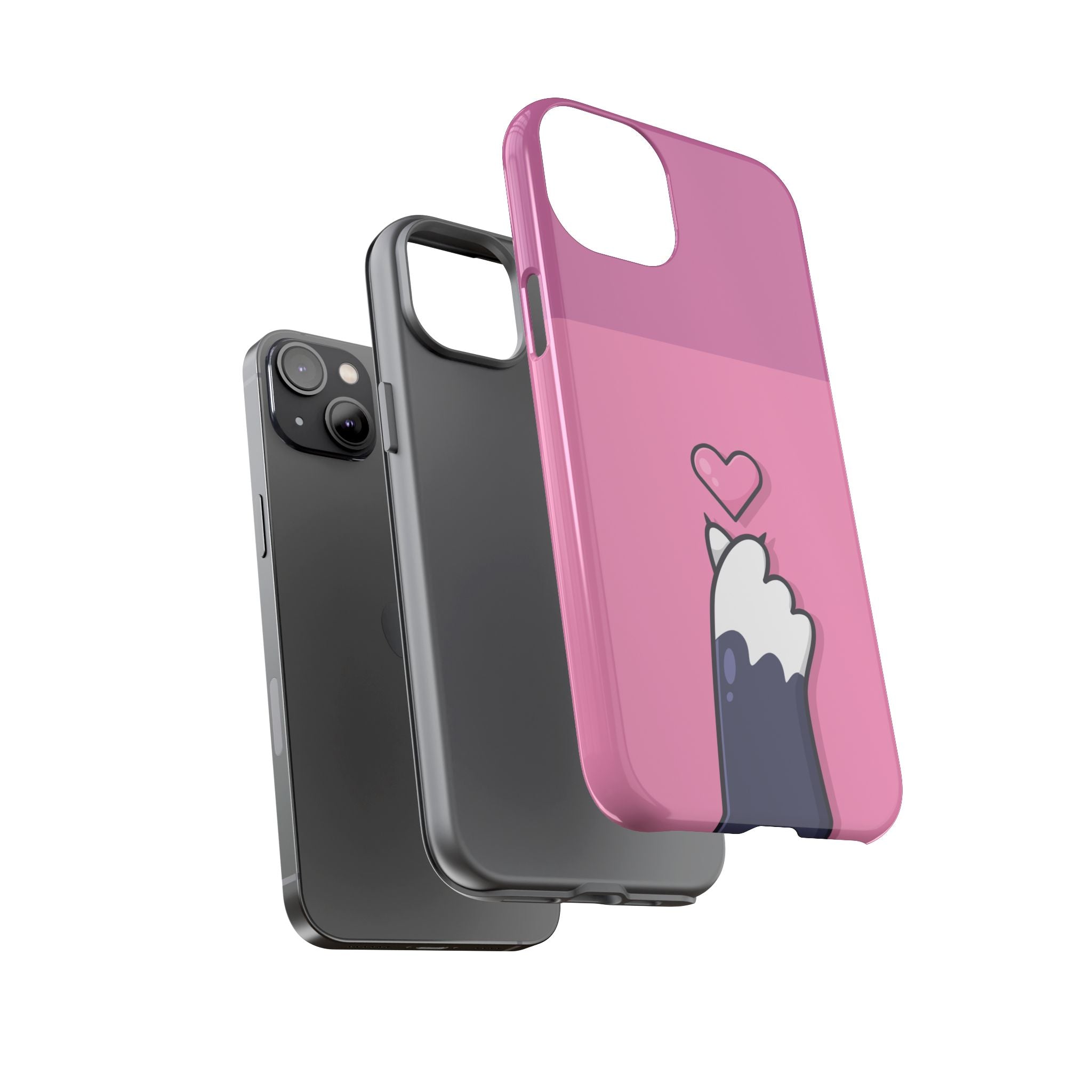 Cute Cat Paw Phone Case, Playful Pet Lover Gift, Animal Print Phone Cover, Heart Design Case, Fun Feminine Case, Kawaii Style